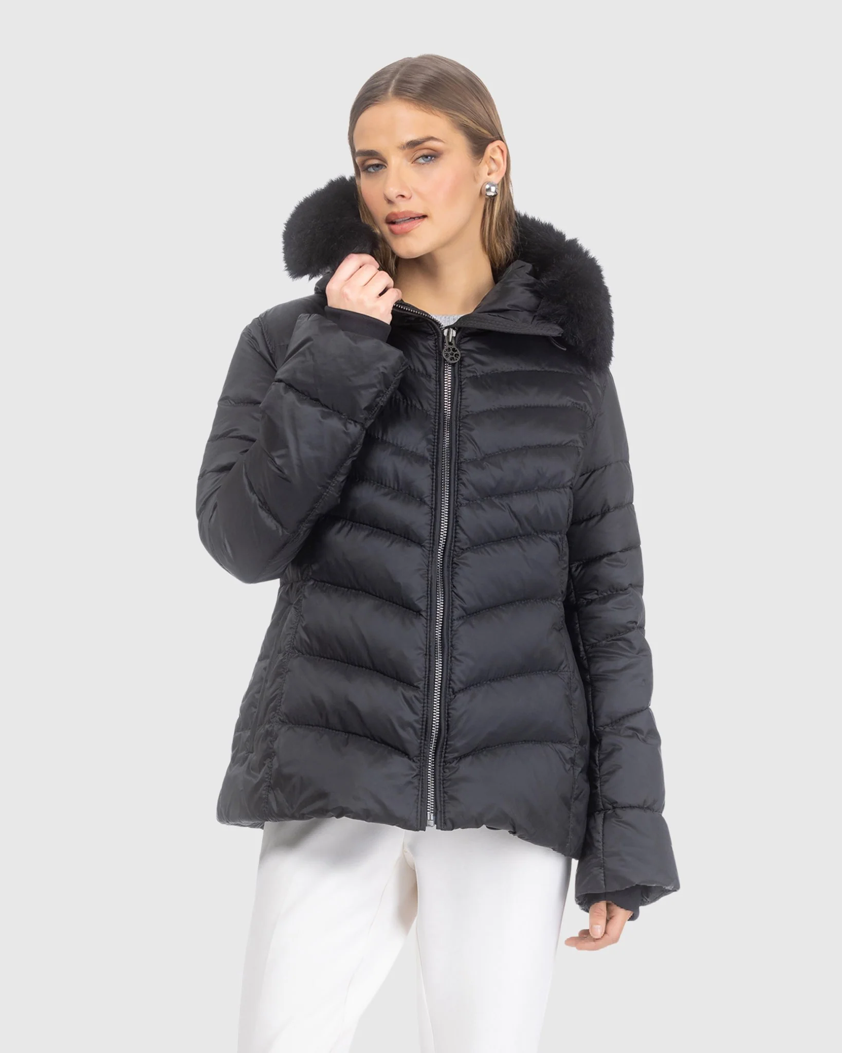 APRES-SKI JACKET WITH DETACHABLE TOSCANA LAMB HOOD TRIM - Image 3