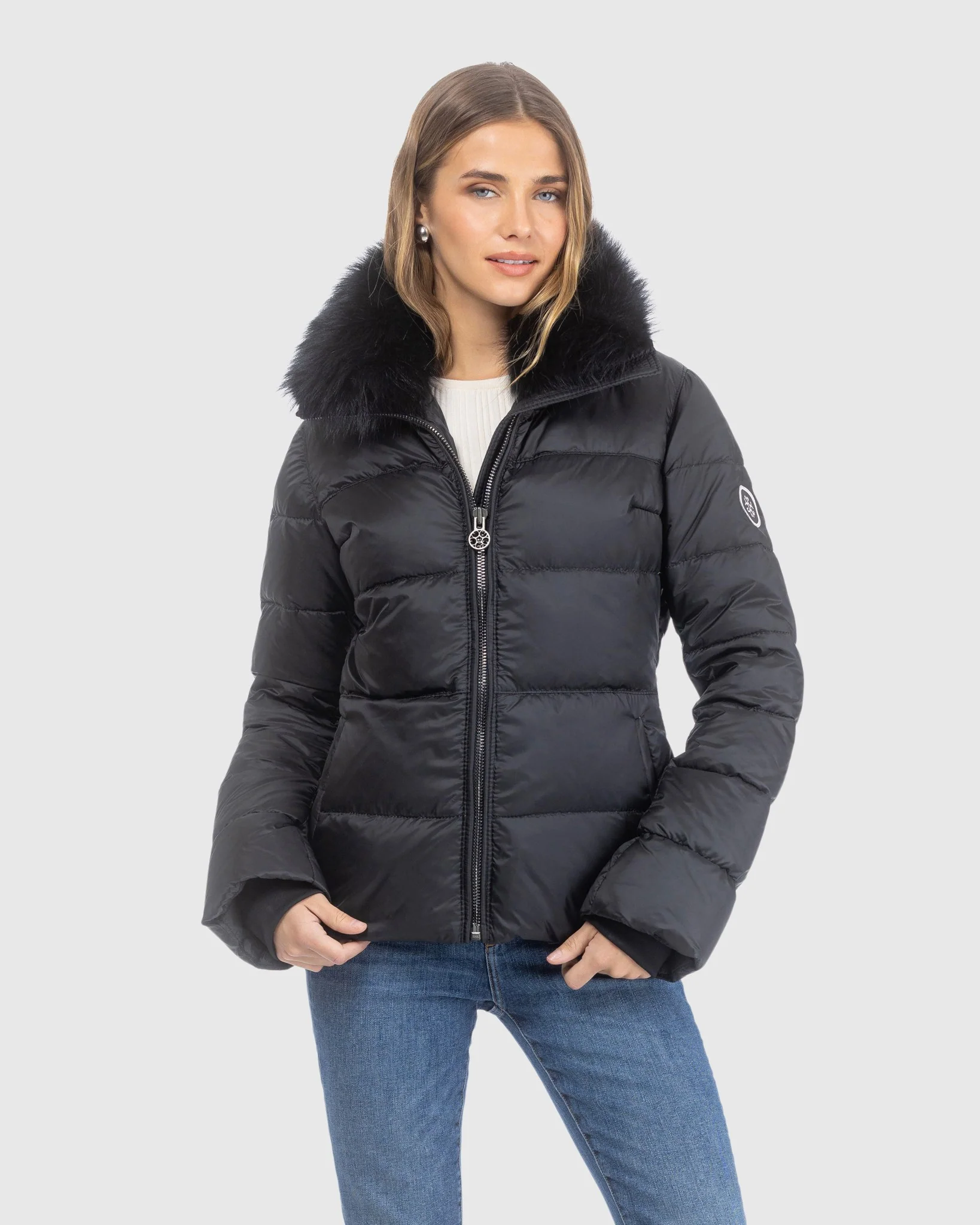 APRES-SKI JACKET WITH DETACHABLE TOSCANA LAMB COLLAR