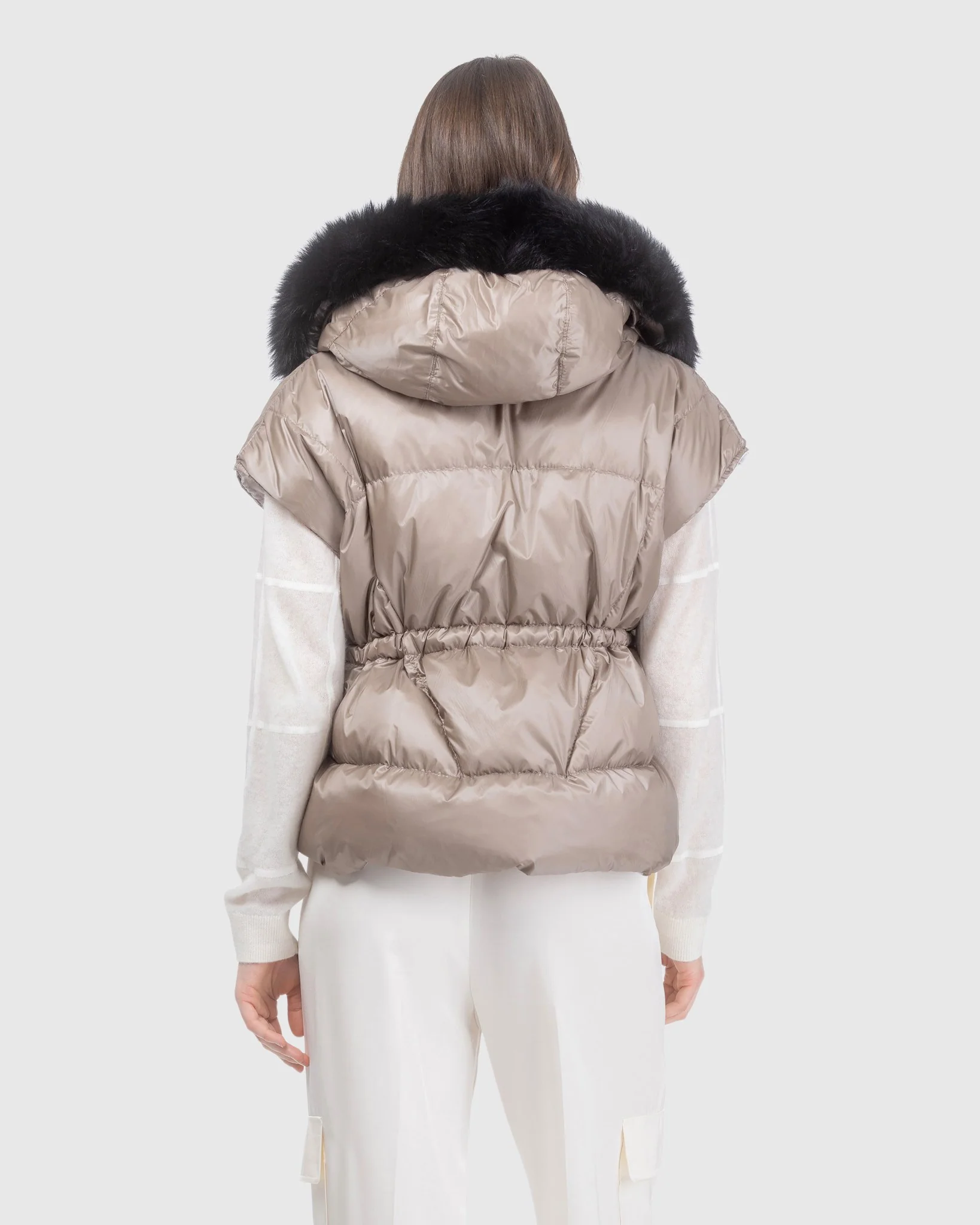 APRES-SKI VEST WITH DETACHABLE TOSCANA LAMB HOOD TRIM - Image 12