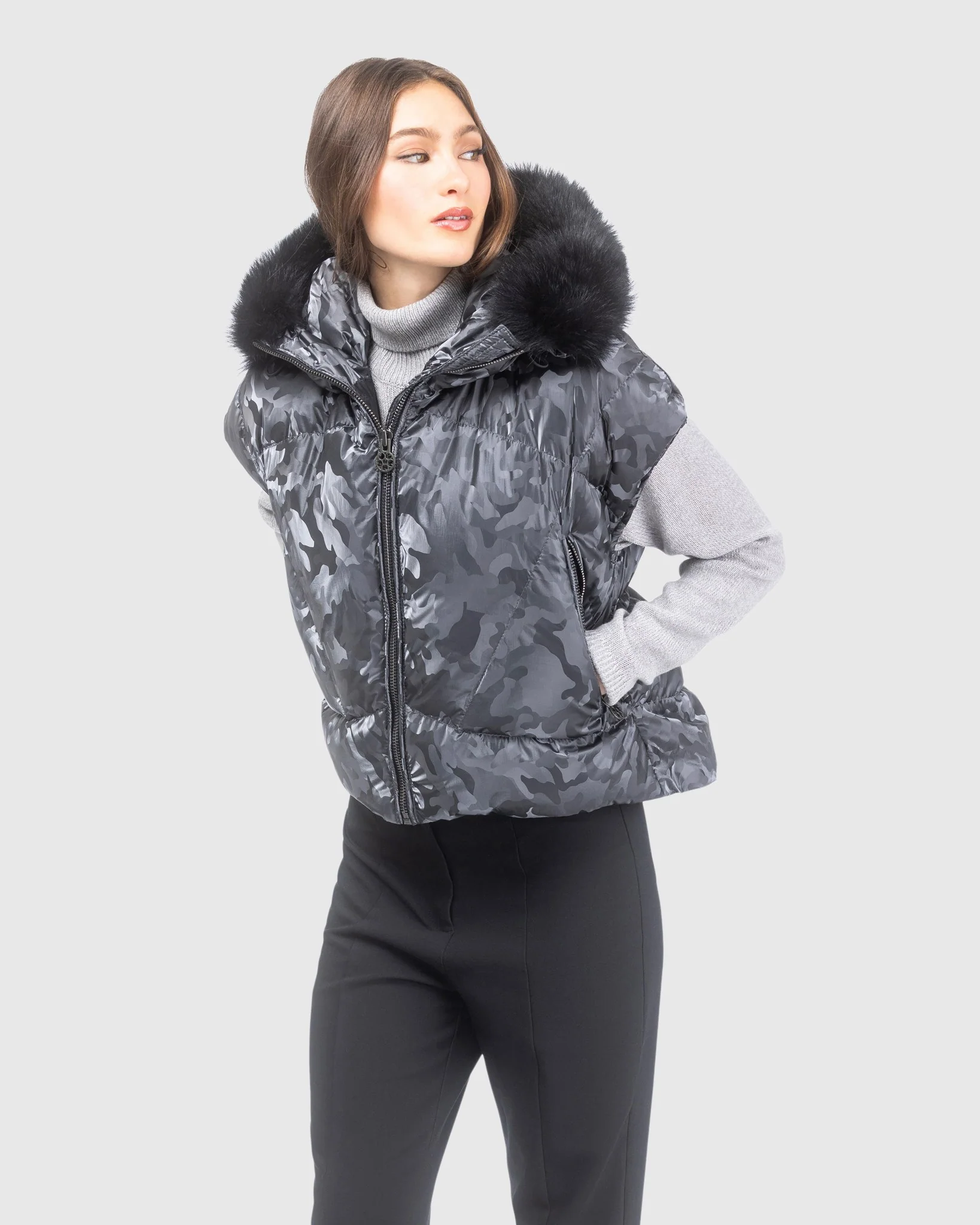Apres-Ski Vest With Detachable Toscana Lamb Hood Trim - Image 4