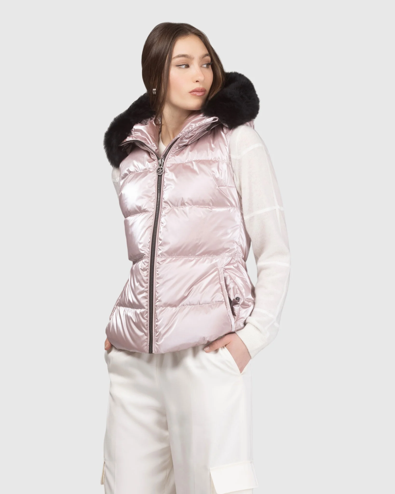 Apres-Ski Vest With Detachable Toscana Lamb Hood Trim - Image 3