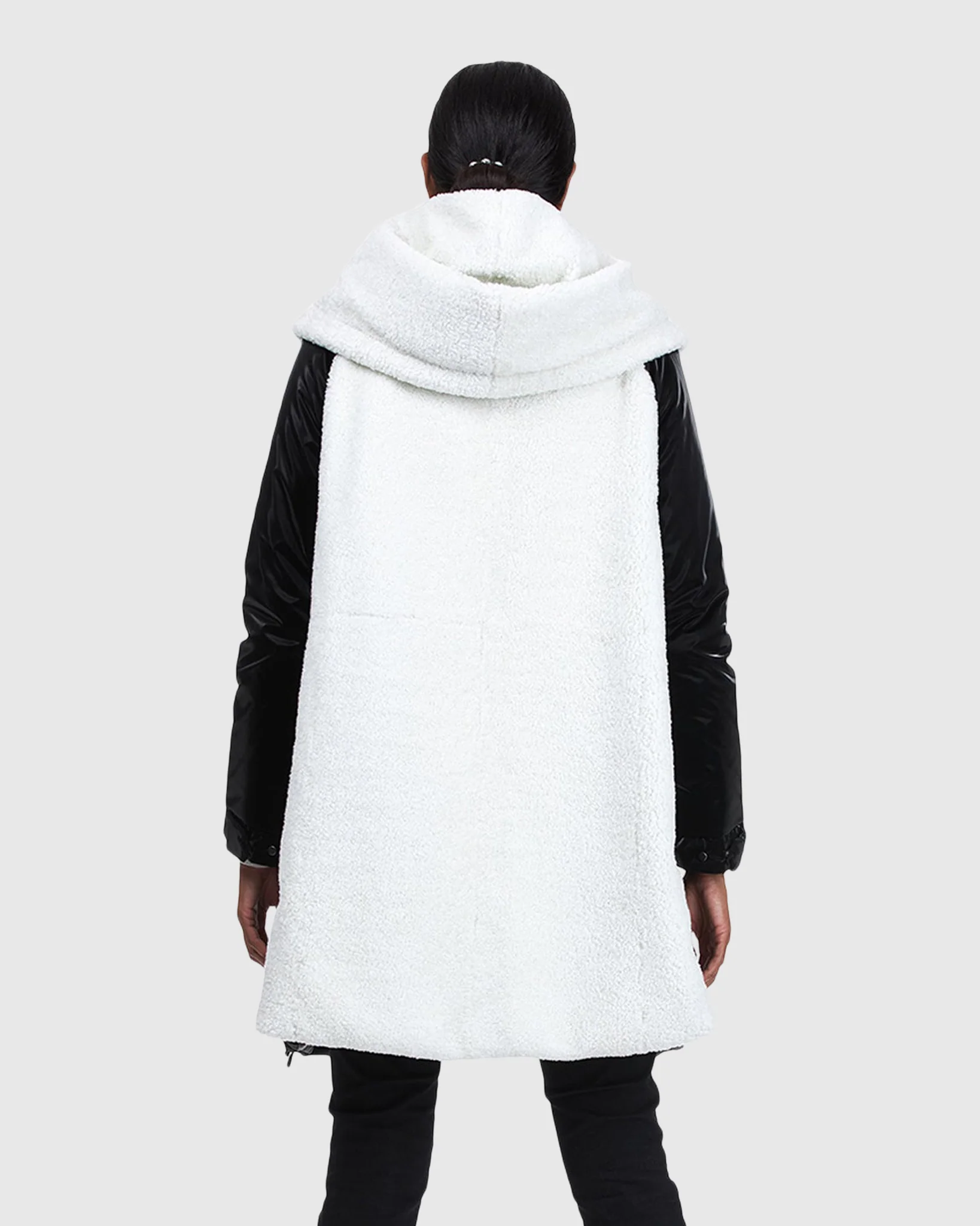 Asymmetric Quilted Parka With Shearling Lamb Trim - Image 4