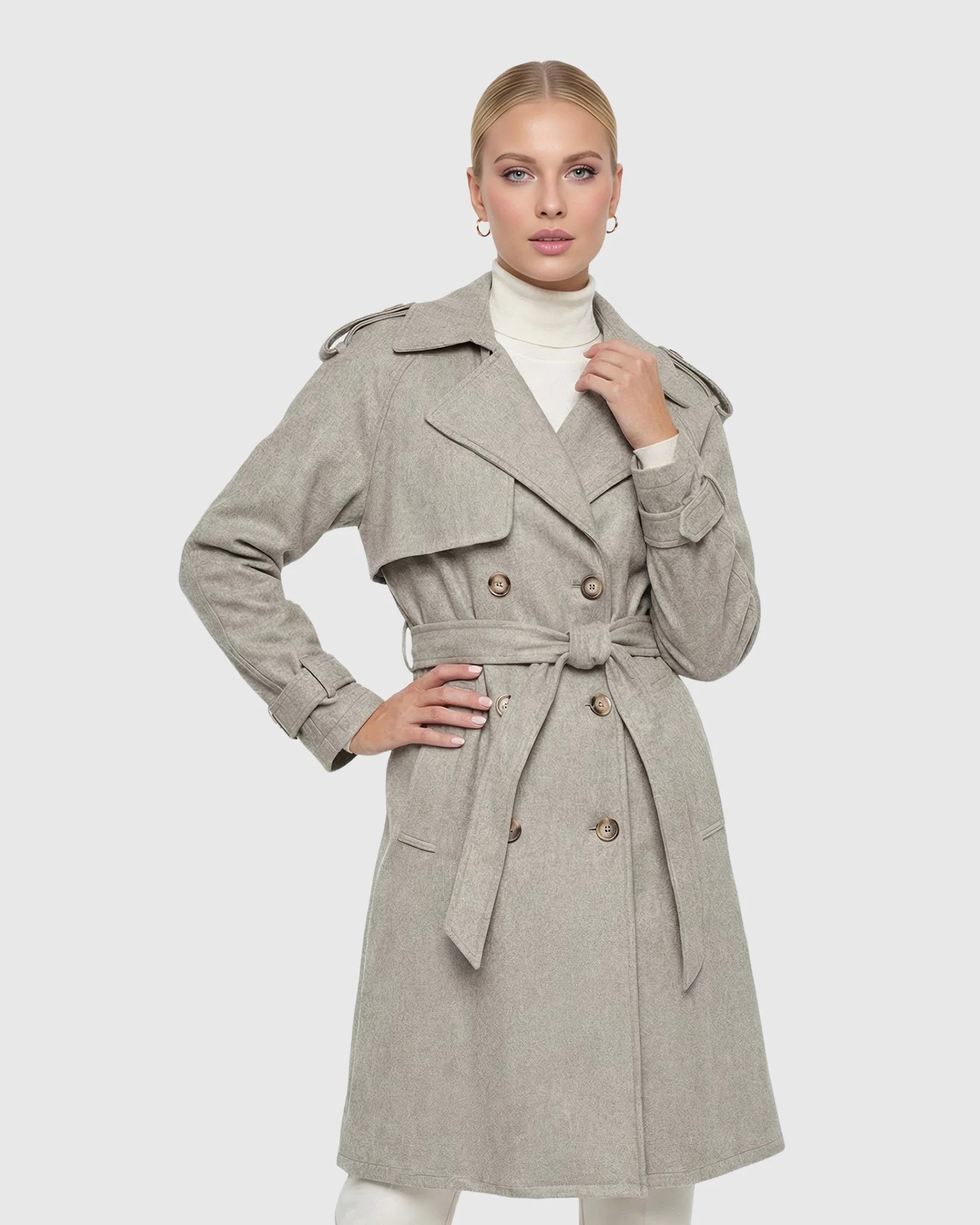 BELTED TRENCH COAT CRAFTED WITH VITALE BARBERIS WOOL - Image 13