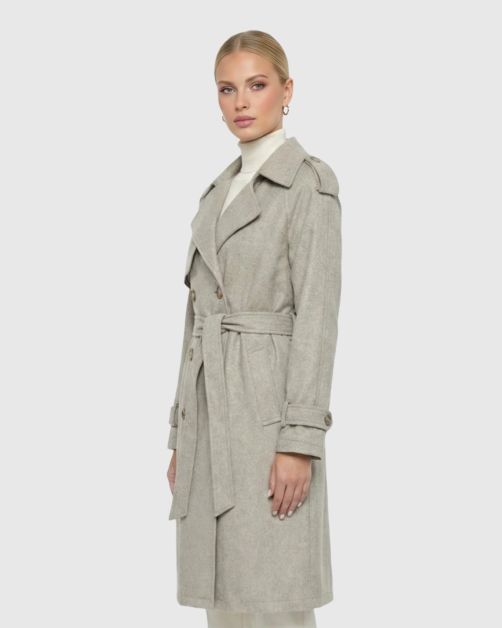 BELTED TRENCH COAT CRAFTED WITH VITALE BARBERIS WOOL - Image 14
