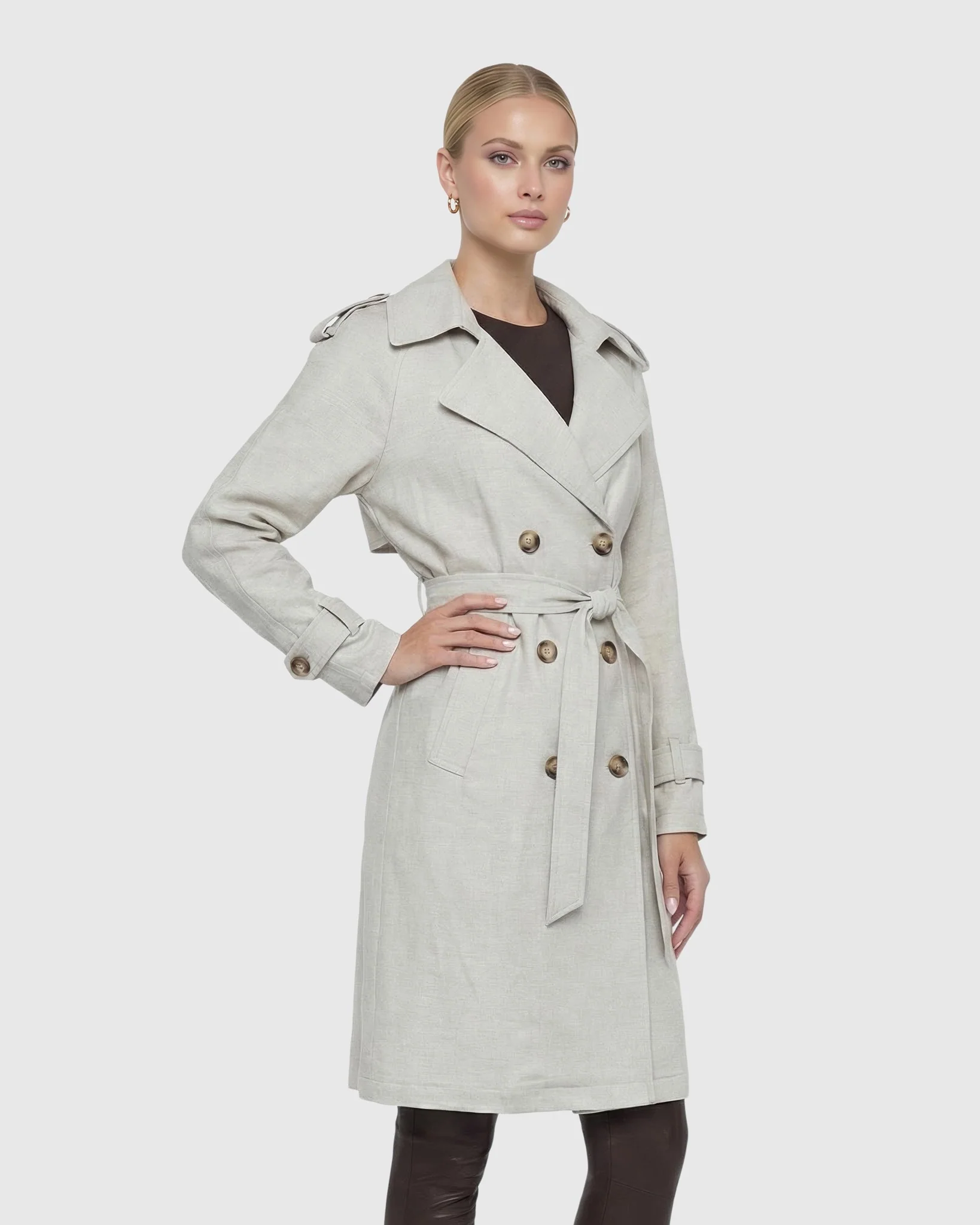 BELTED TRENCH COAT CRAFTED WITH VITALE BARBERIS WOOL - Image 8