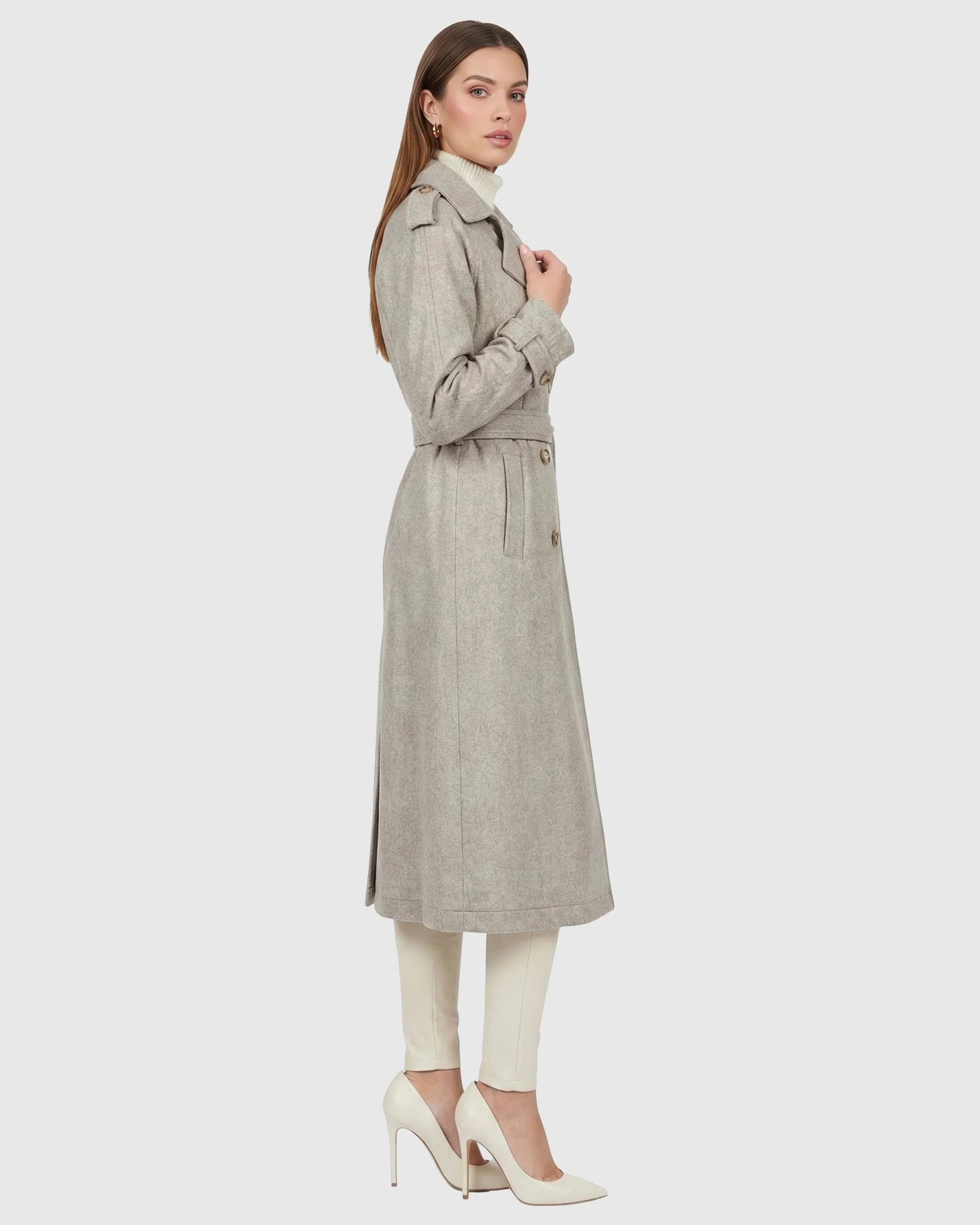BELTED TRENCH COAT CRAFTED WITH VITALE BARBERIS WOOL - Image 15