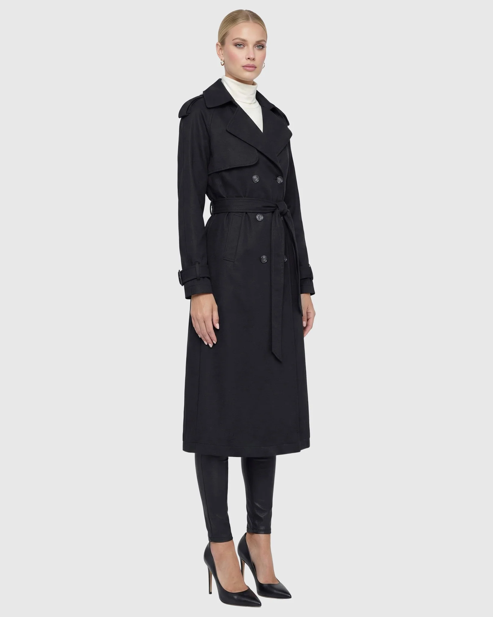 BELTED TRENCH COAT CRAFTED WITH VITALE BARBERIS WOOL - Image 3