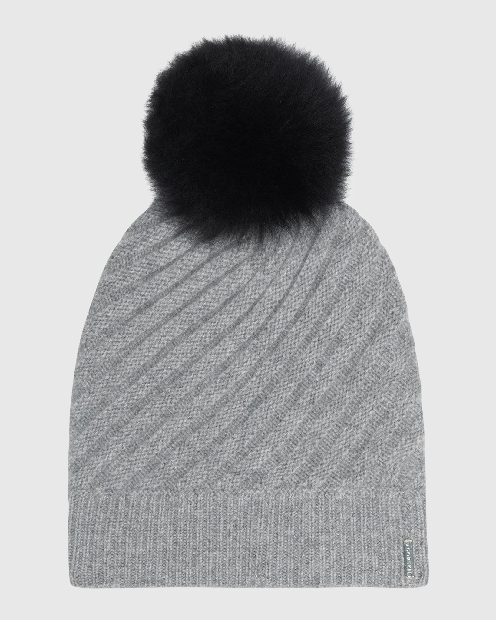 SELECT CASHMERE CABLE KNIT BEANIE HAT WITH SELECT LAMB POMPOM - Image 13