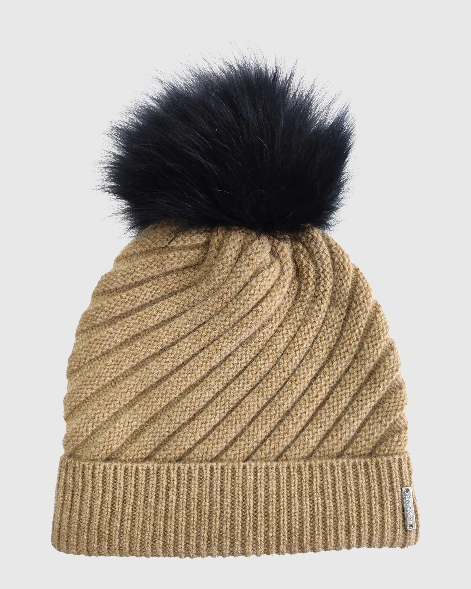 SELECT CASHMERE CABLE KNIT BEANIE HAT WITH SELECT LAMB POMPOM - Image 16