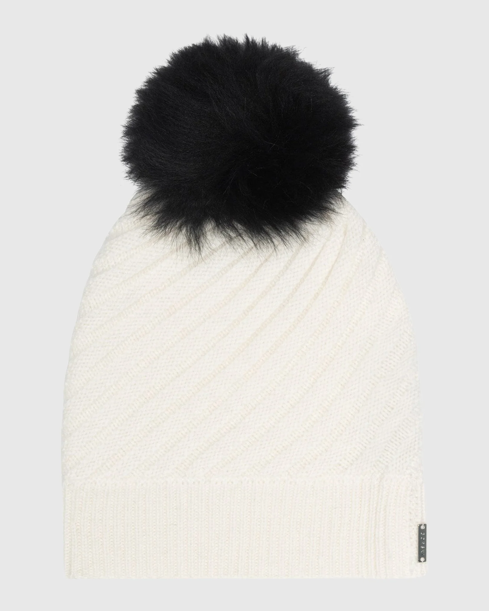 SELECT CASHMERE CABLE KNIT BEANIE HAT WITH SELECT LAMB POMPOM - Image 17