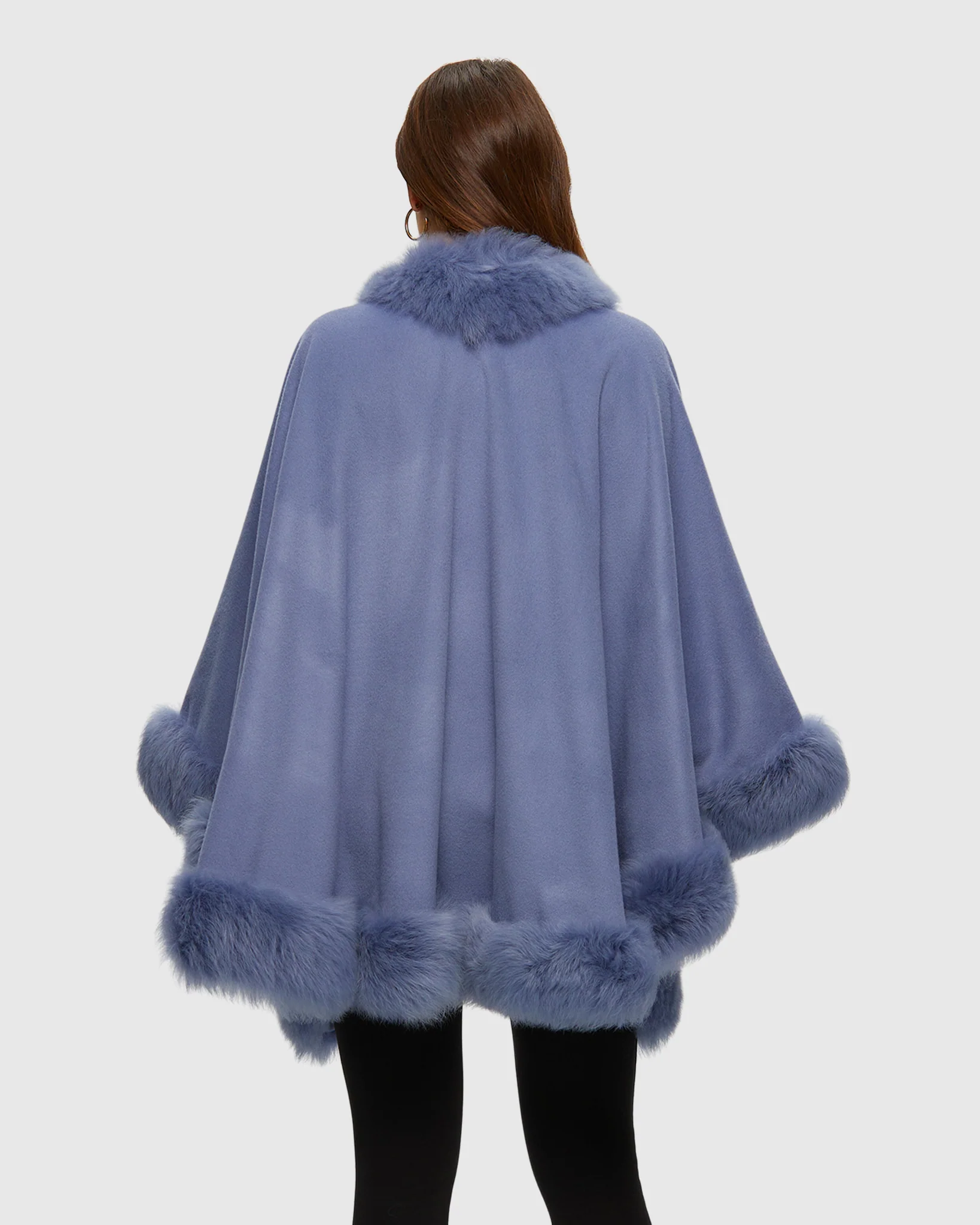 Select Cashmere Cape with Toscana Shearling Lamb Trim - Image 10