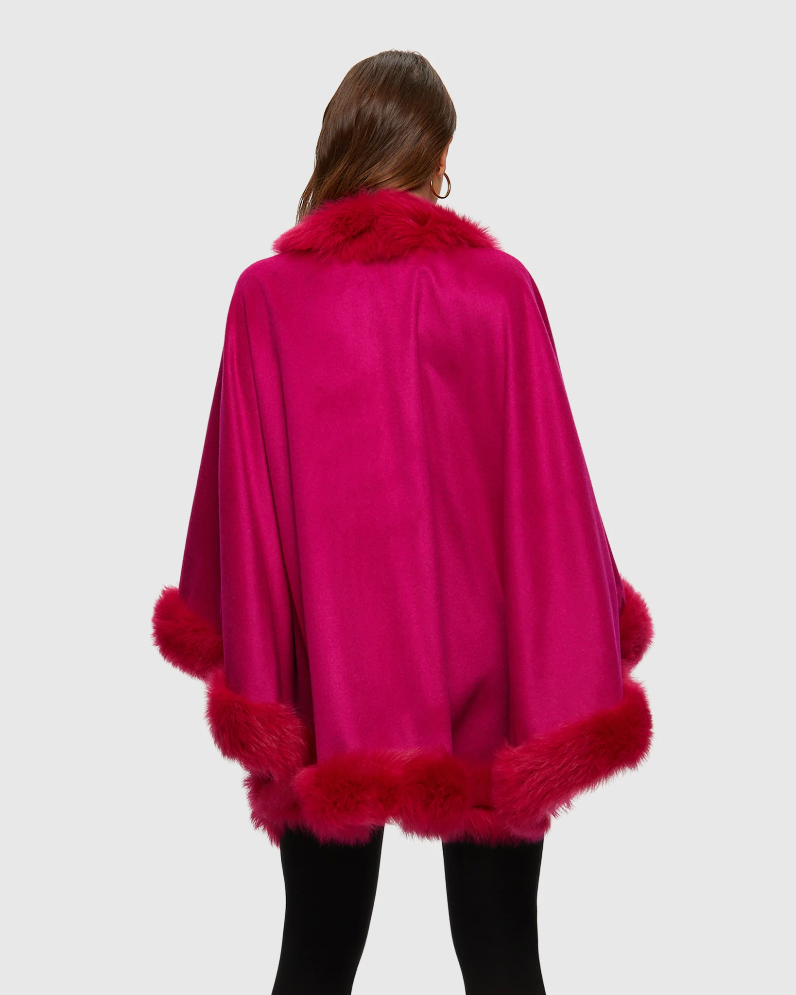 Select Cashmere Cape with Toscana Shearling Lamb Trim - Image 13