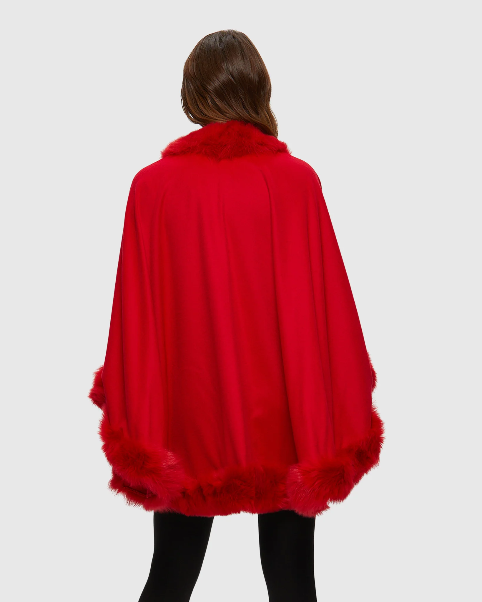 Select Cashmere Cape with Toscana Shearling Lamb Trim - Image 15