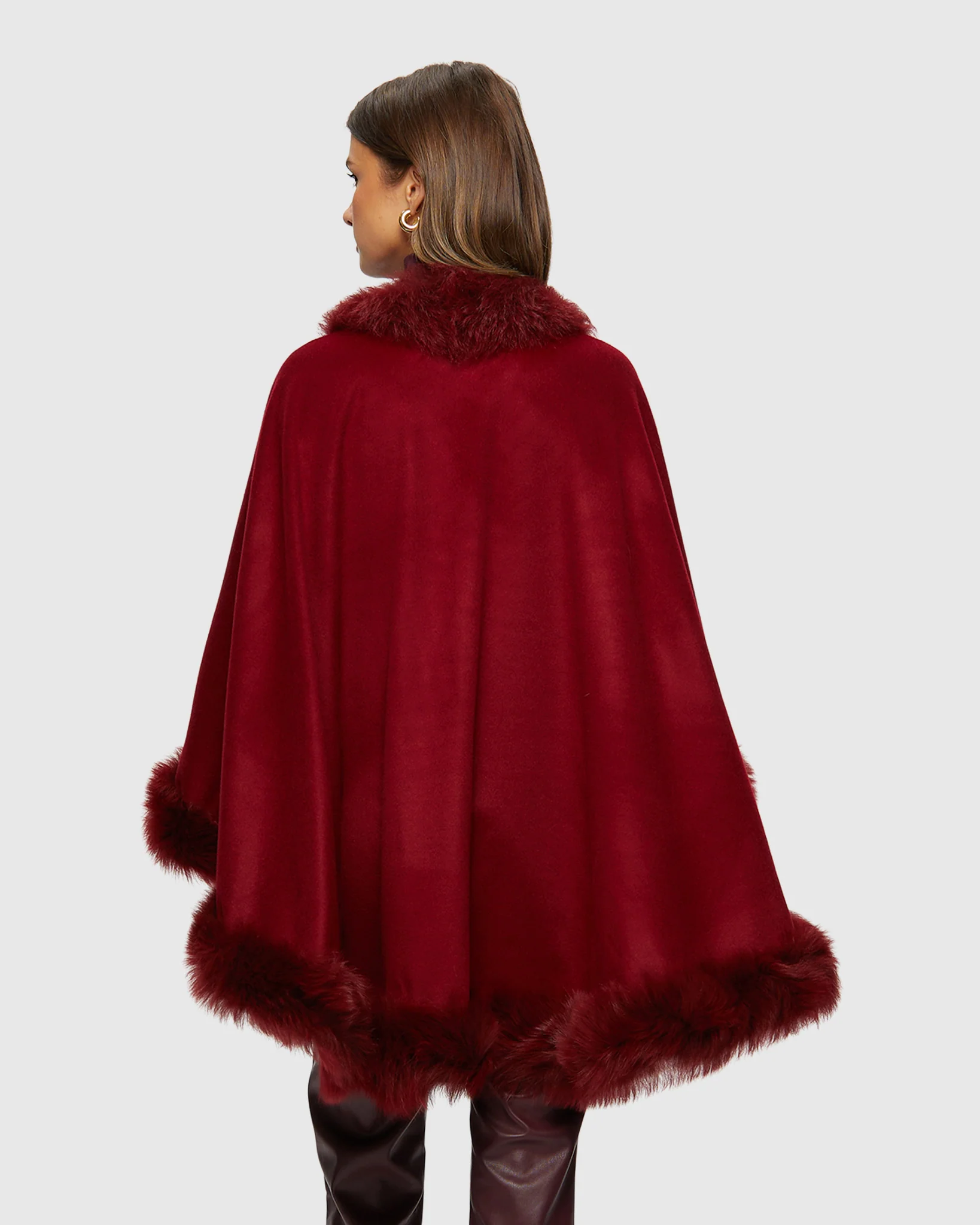 Select Cashmere Cape with Toscana Shearling Lamb Trim - Image 18