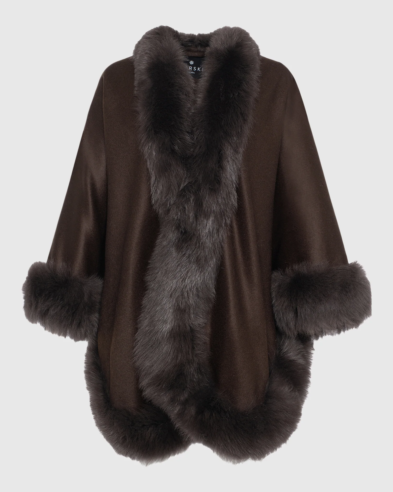 Select Cashmere Cape with Toscana Shearling Lamb Trim - Image 27