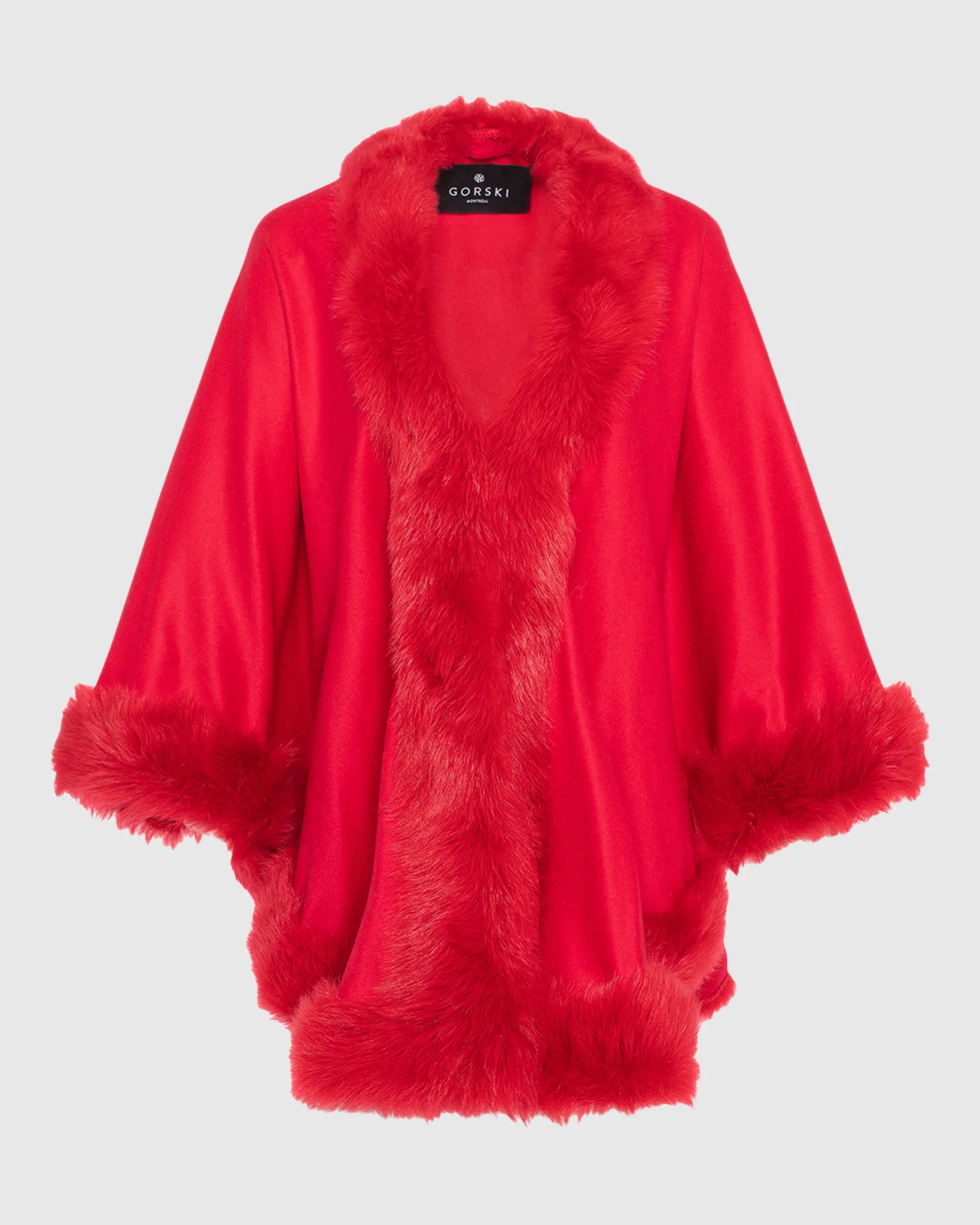 Select Cashmere Cape with Toscana Shearling Lamb Trim - Image 30