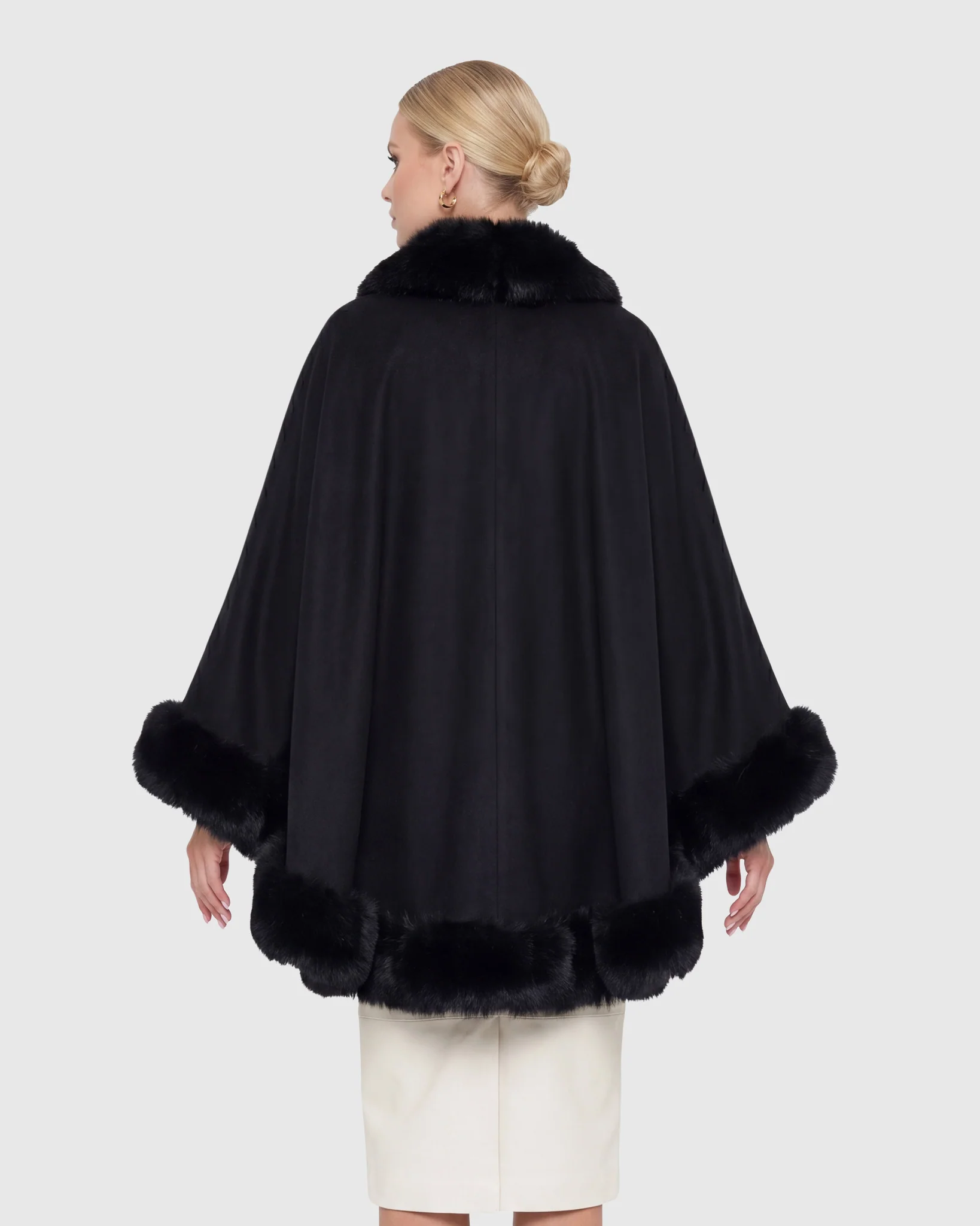 Select Cashmere Cape with Toscana Shearling Lamb Trim - Image 35