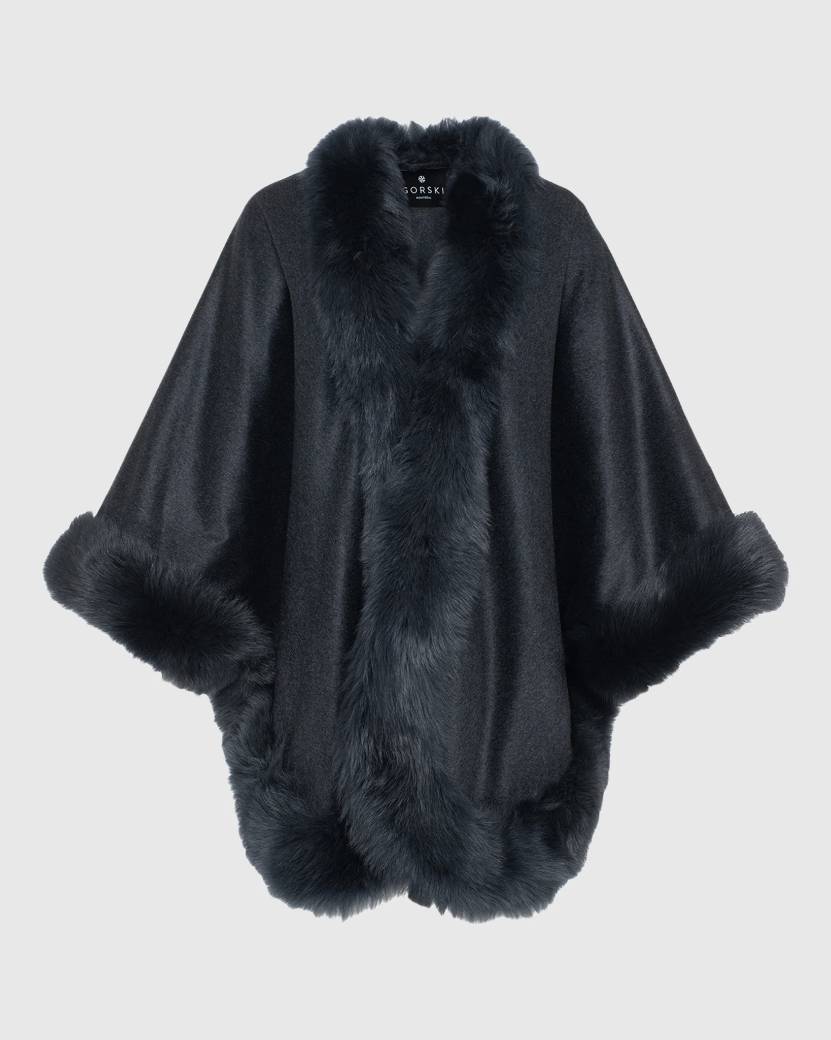 Select Cashmere Cape with Toscana Shearling Lamb Trim - Image 37
