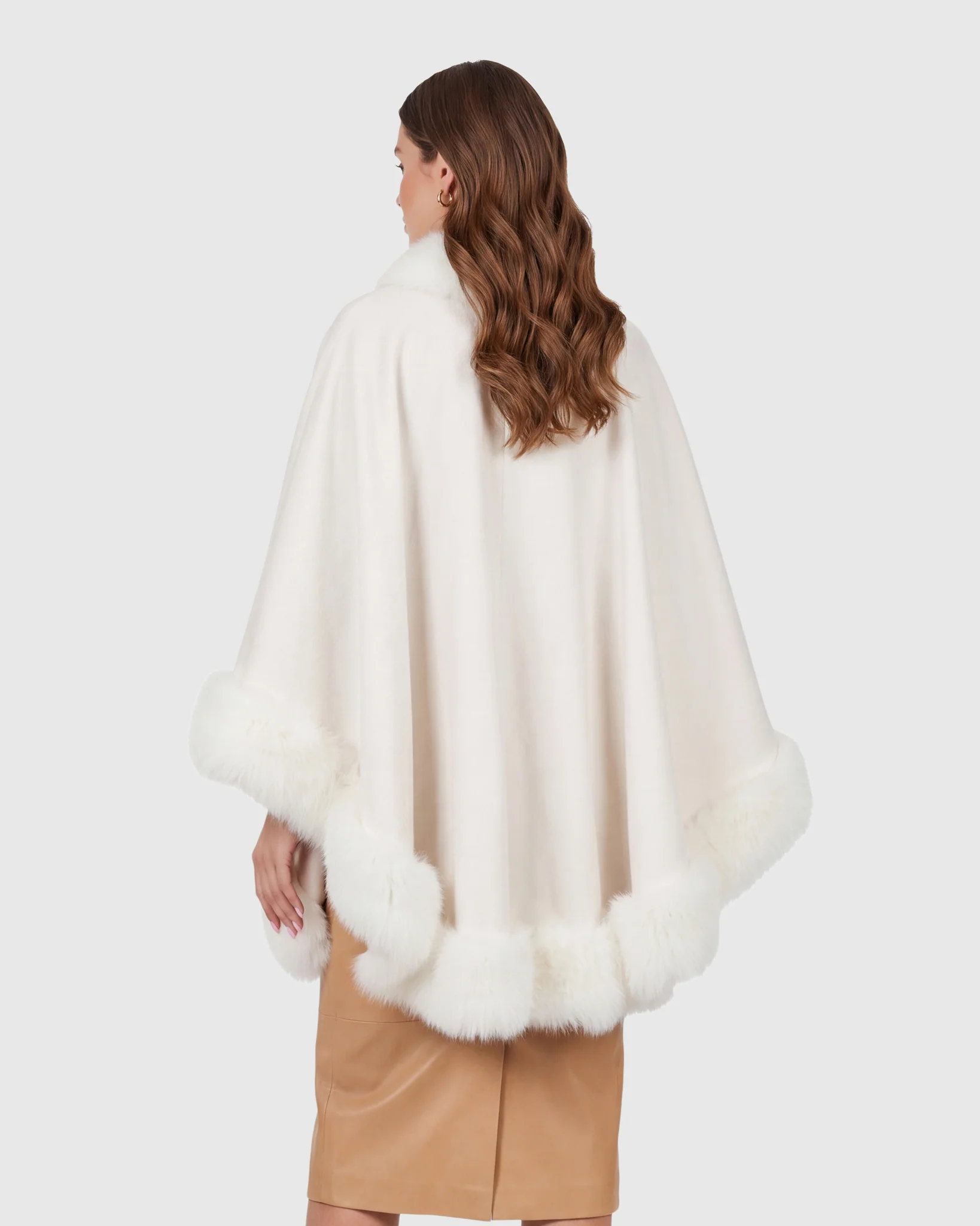 Select Cashmere Cape with Toscana Shearling Lamb Trim - Image 39
