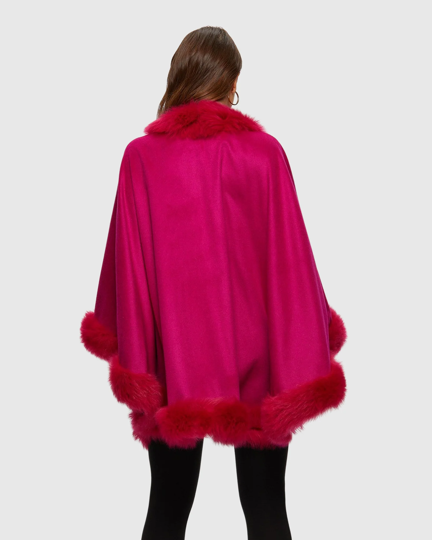 Cashmere Cape with Toscana Shearling Lamb Trim - Image 14