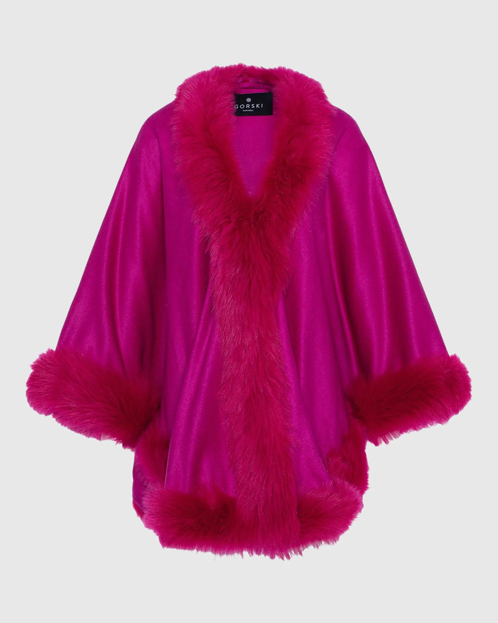 Cashmere Cape with Toscana Shearling Lamb Trim - Image 15