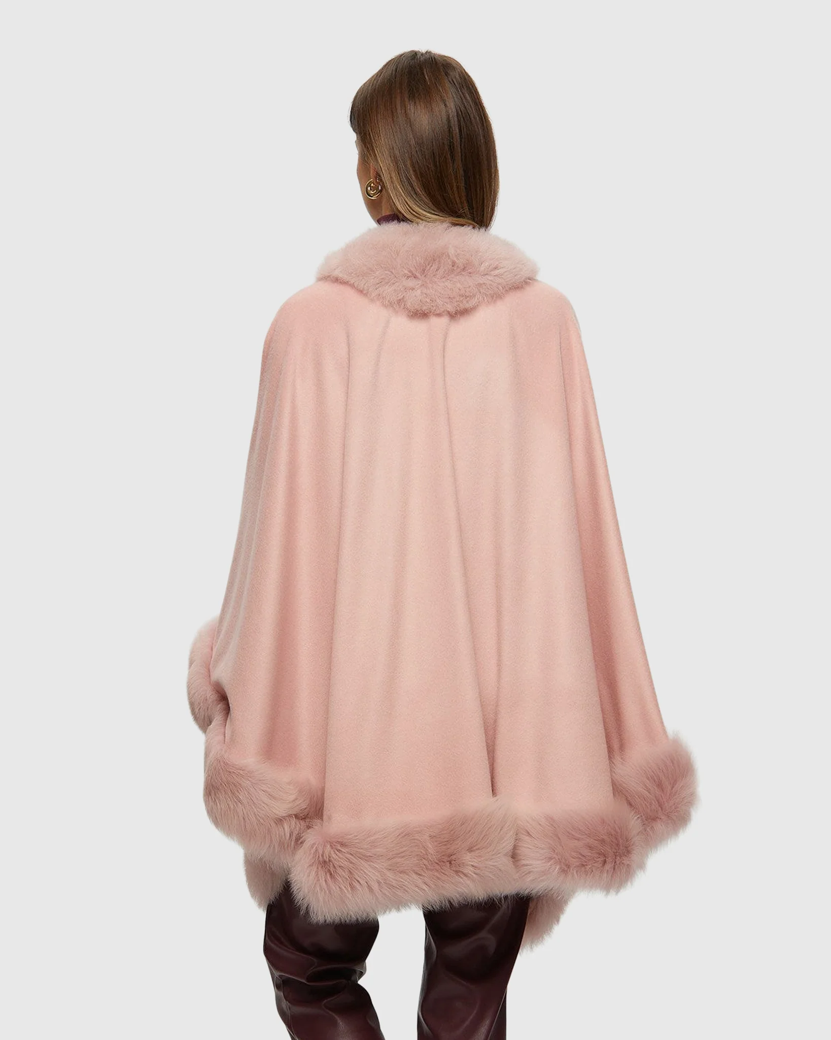 Cashmere Cape with Toscana Shearling Lamb Trim - Image 18