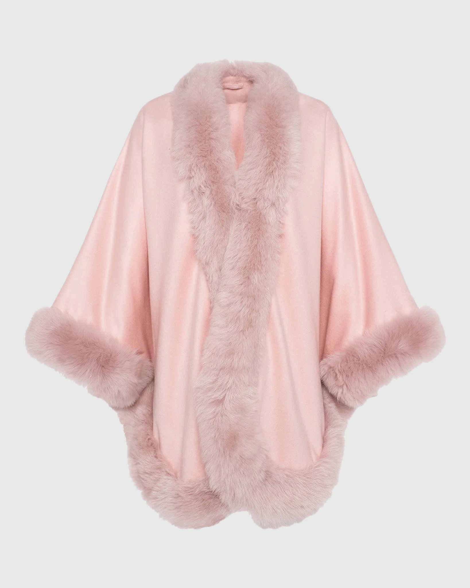 Cashmere Cape with Toscana Shearling Lamb Trim - Image 20