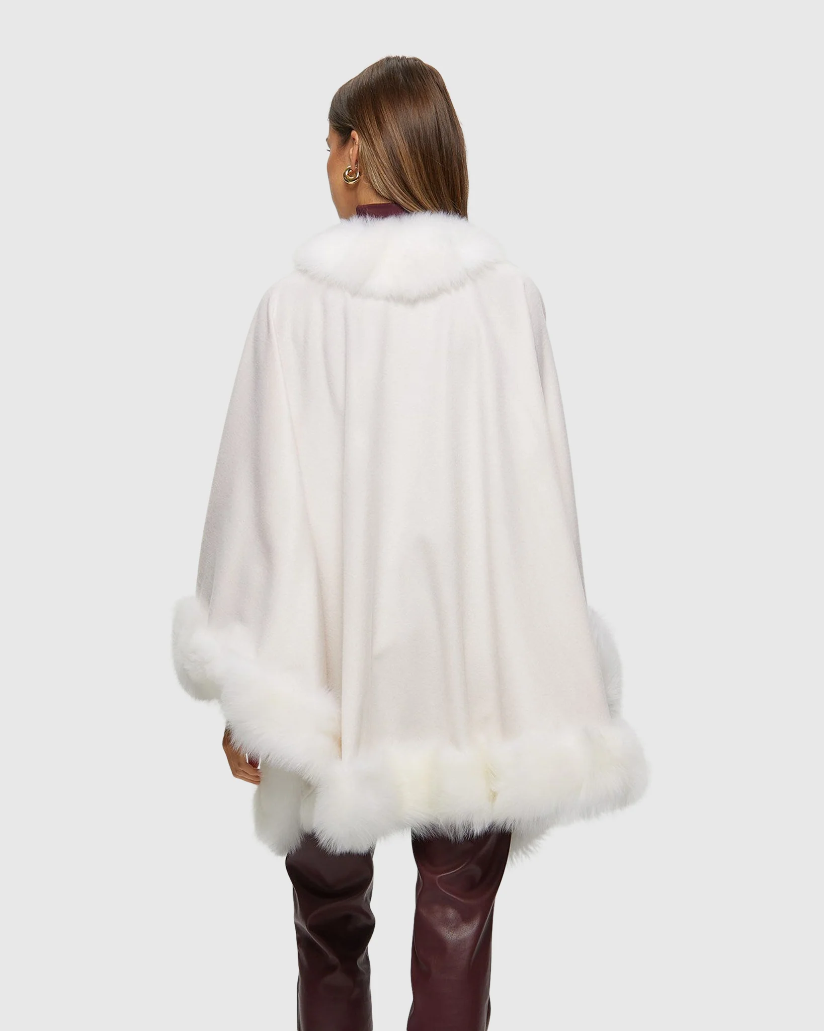 Cashmere Cape with Toscana Shearling Lamb Trim - Image 27