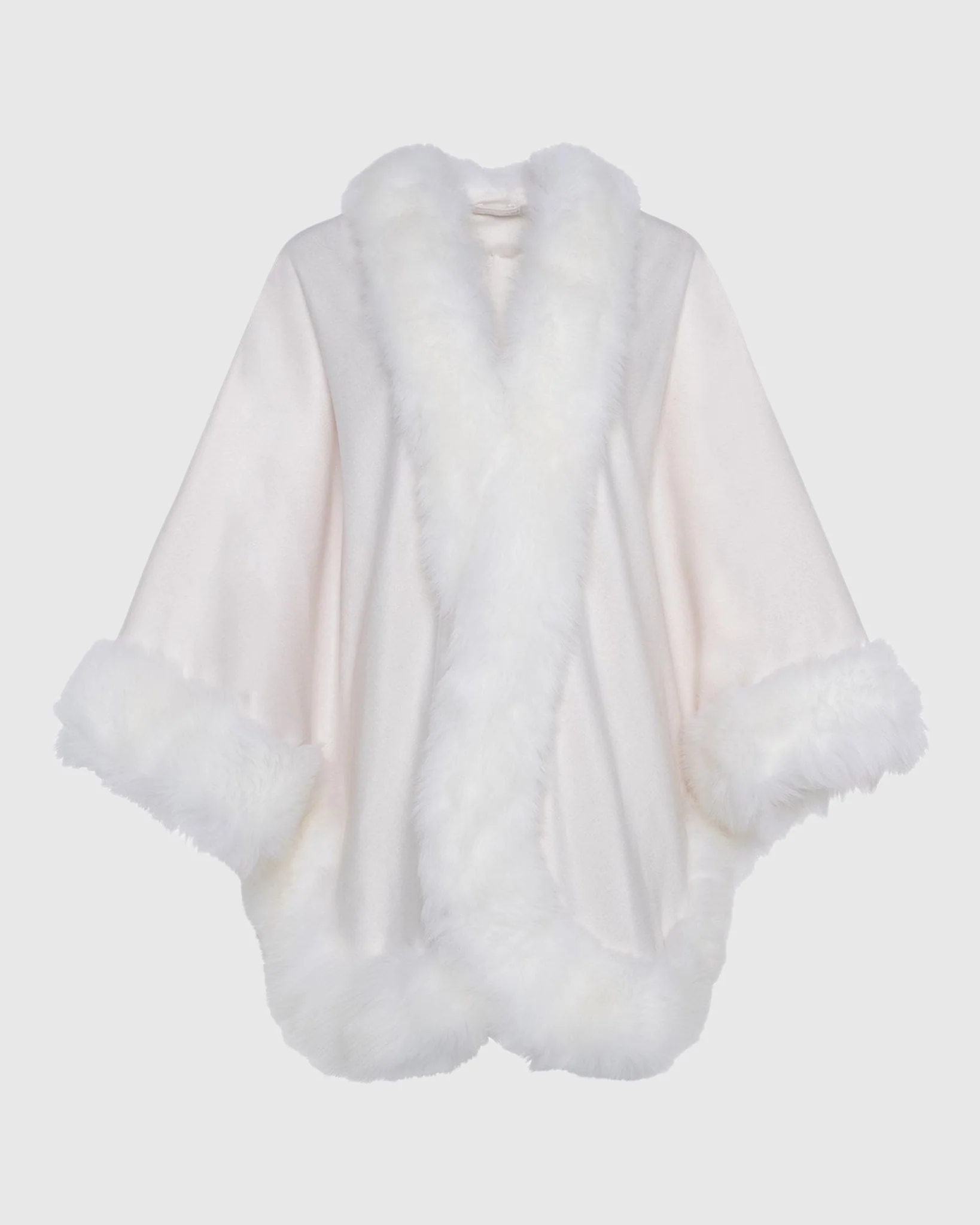 Cashmere Cape with Toscana Shearling Lamb Trim - Image 29