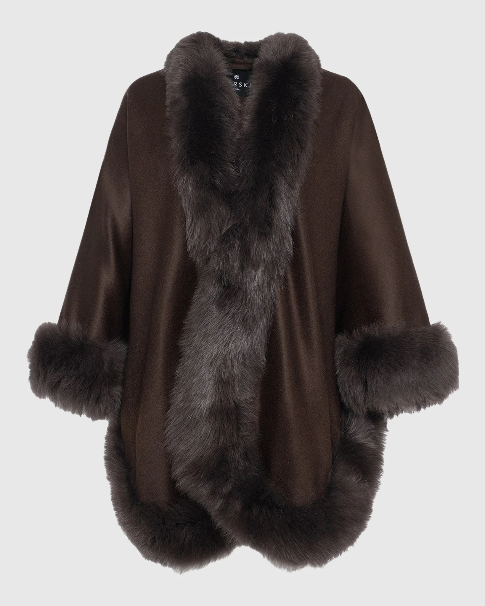 Cashmere Cape with Toscana Shearling Lamb Trim - Image 33