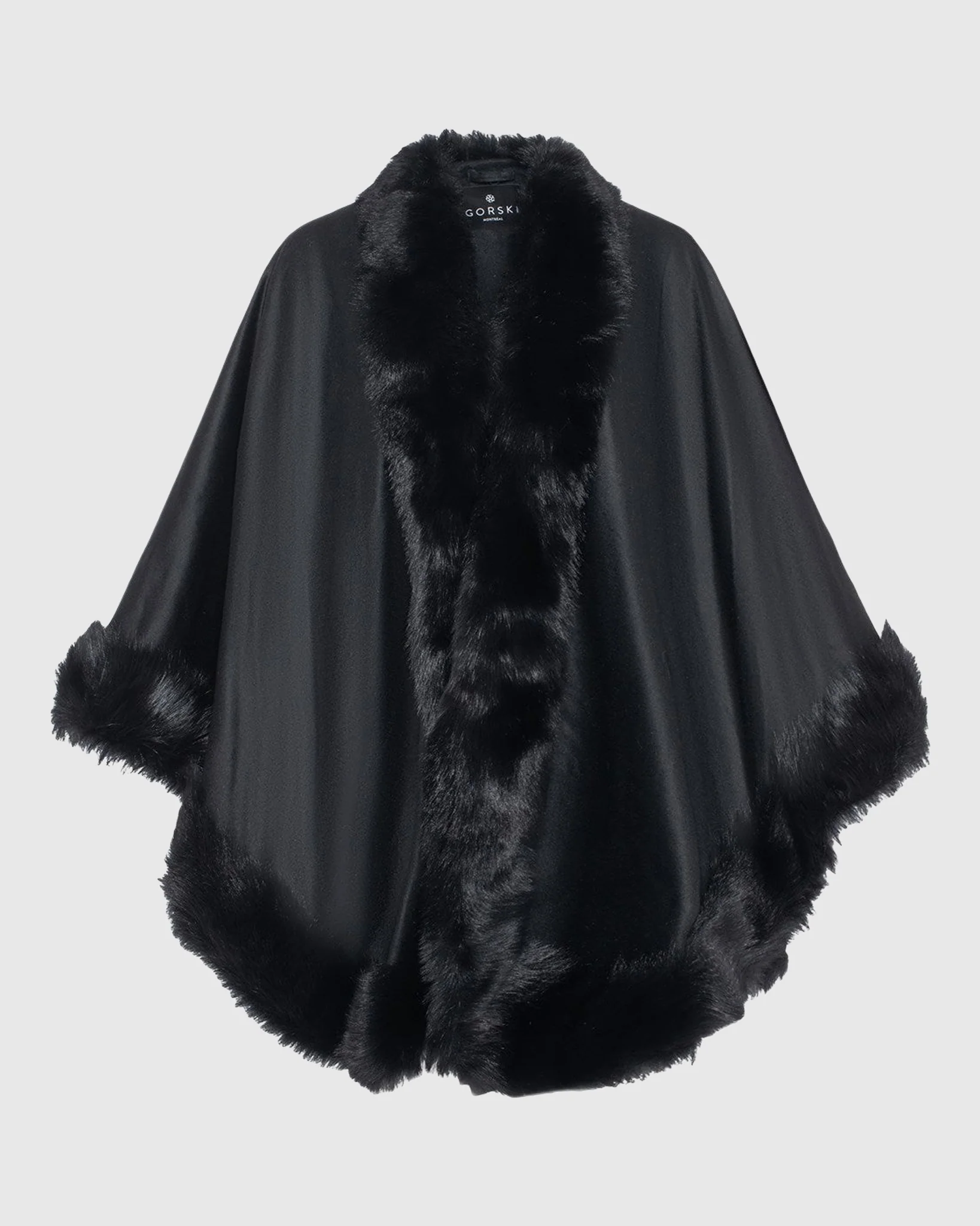 Cashmere Cape with Toscana Shearling Lamb Trim - Image 6