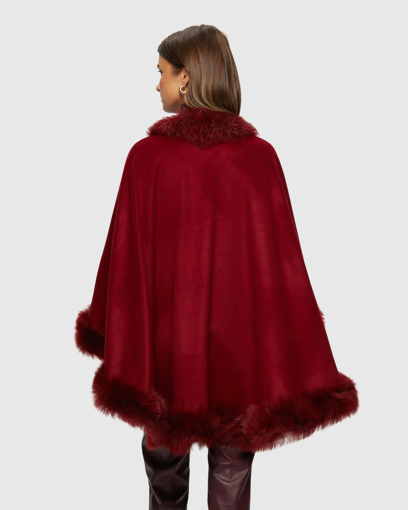 Cashmere Cape with Toscana Shearling Lamb Trim - Image 9