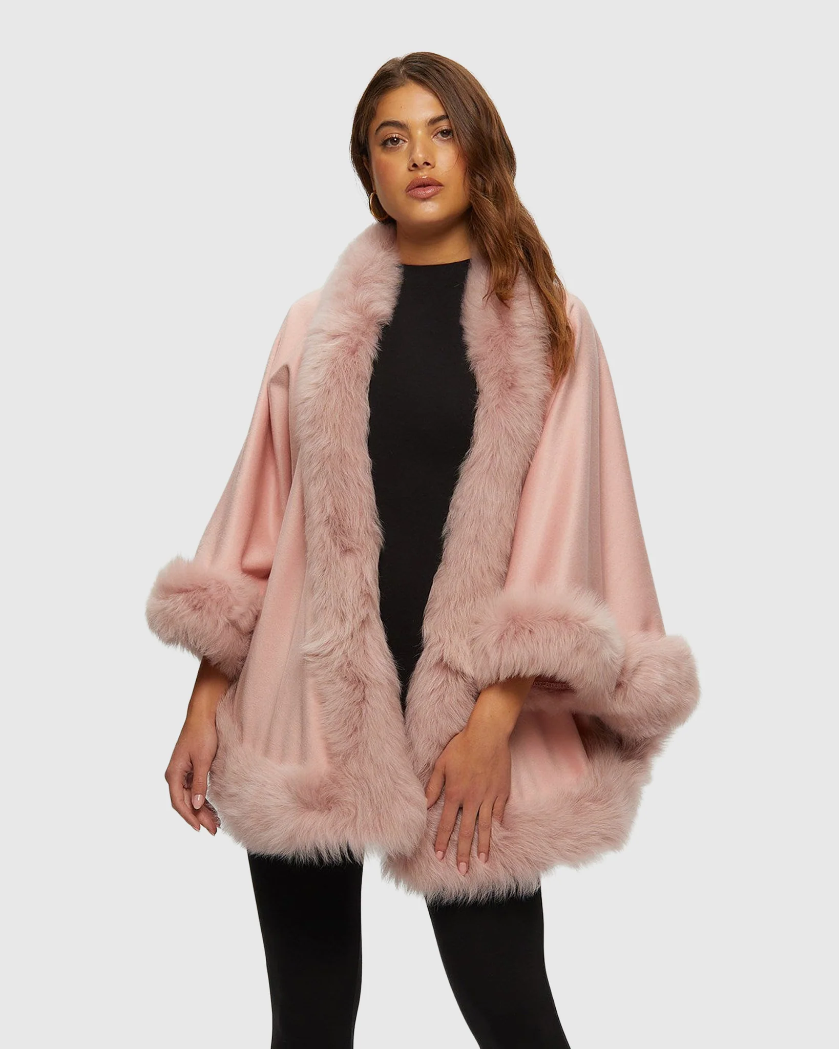 SELECT CASHMERE CAPELET WITH TOSCANA SHEARLING LAMB TRIM - Image 19