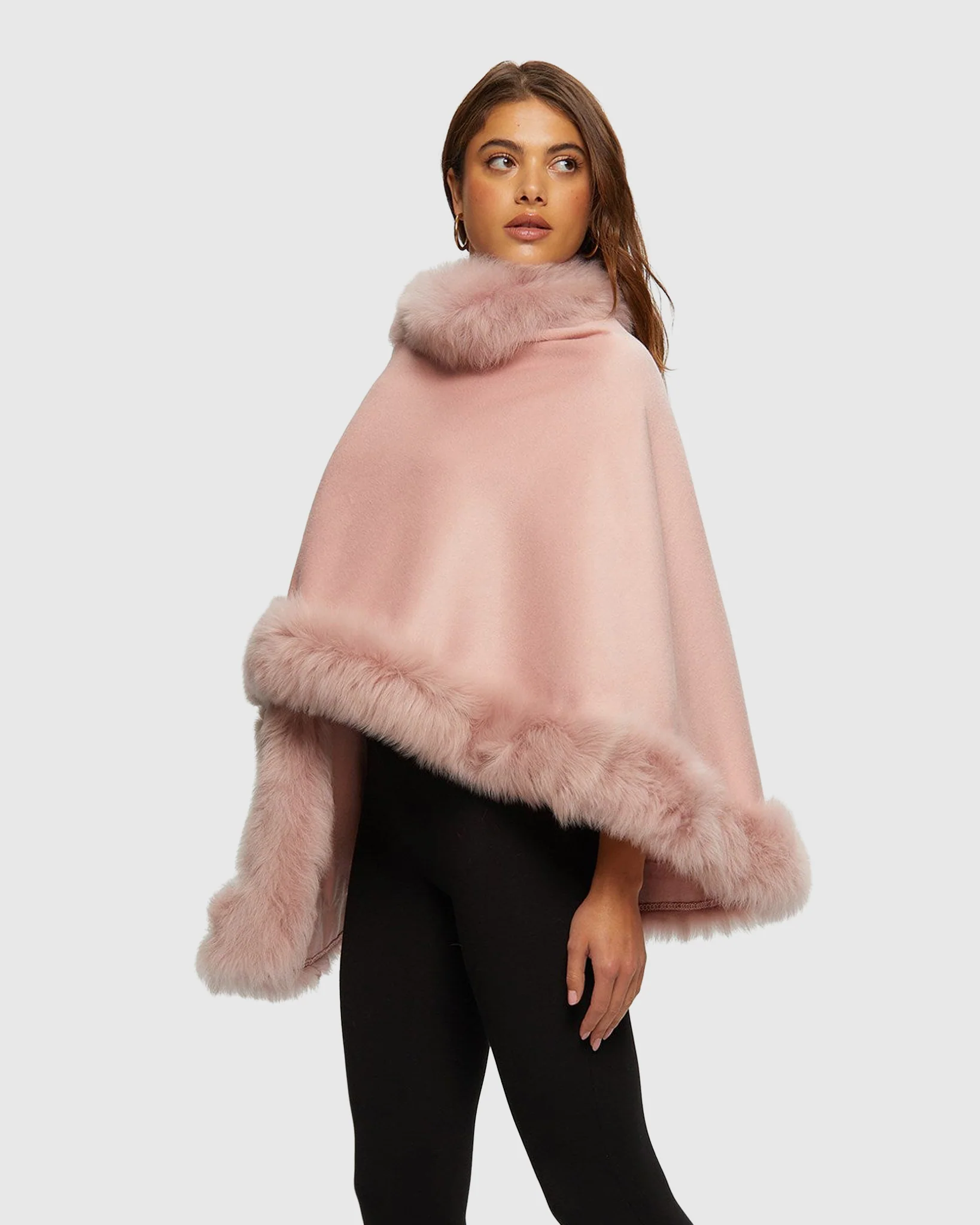 SELECT CASHMERE CAPELET WITH TOSCANA SHEARLING LAMB TRIM - Image 20