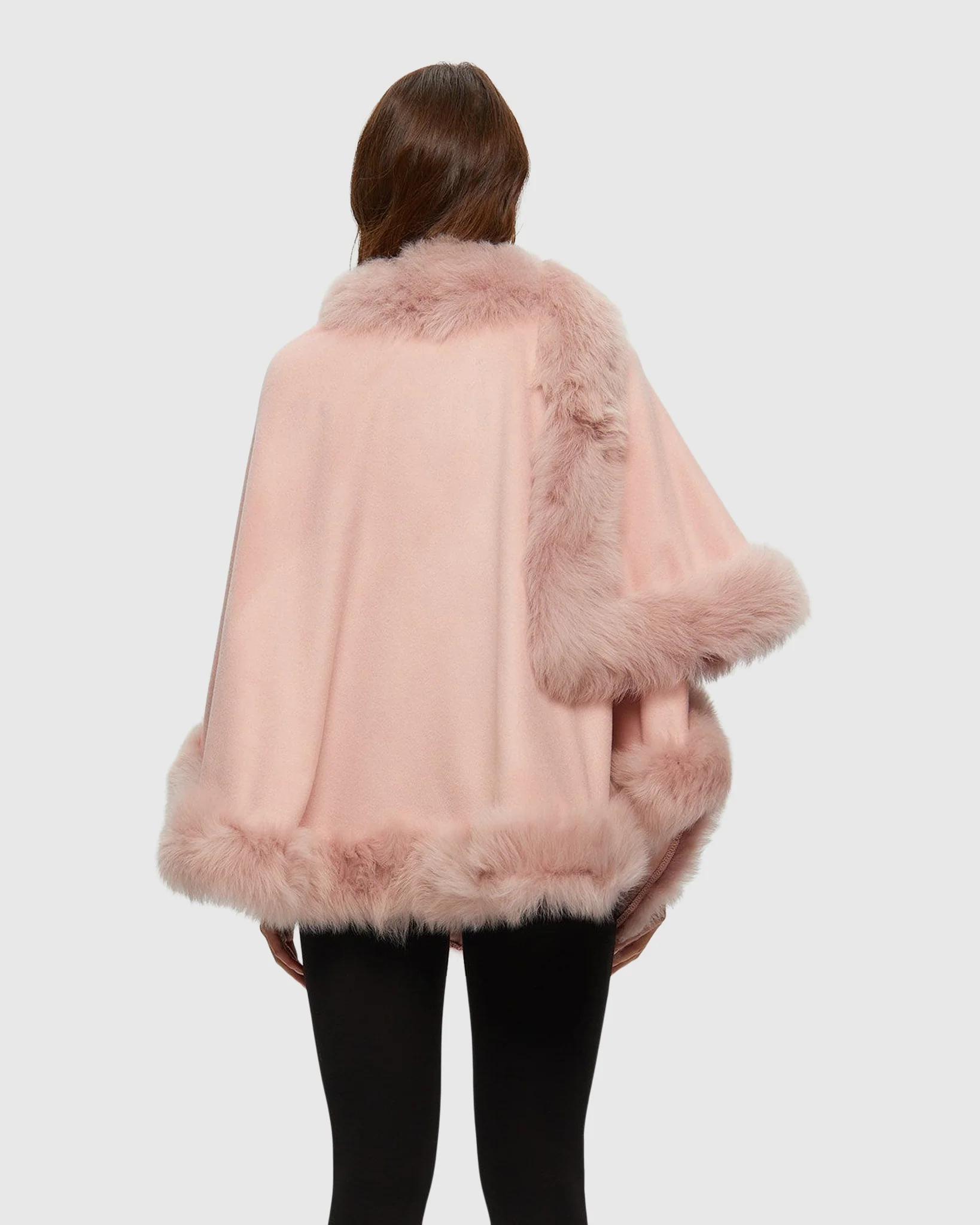 SELECT CASHMERE CAPELET WITH TOSCANA SHEARLING LAMB TRIM - Image 21