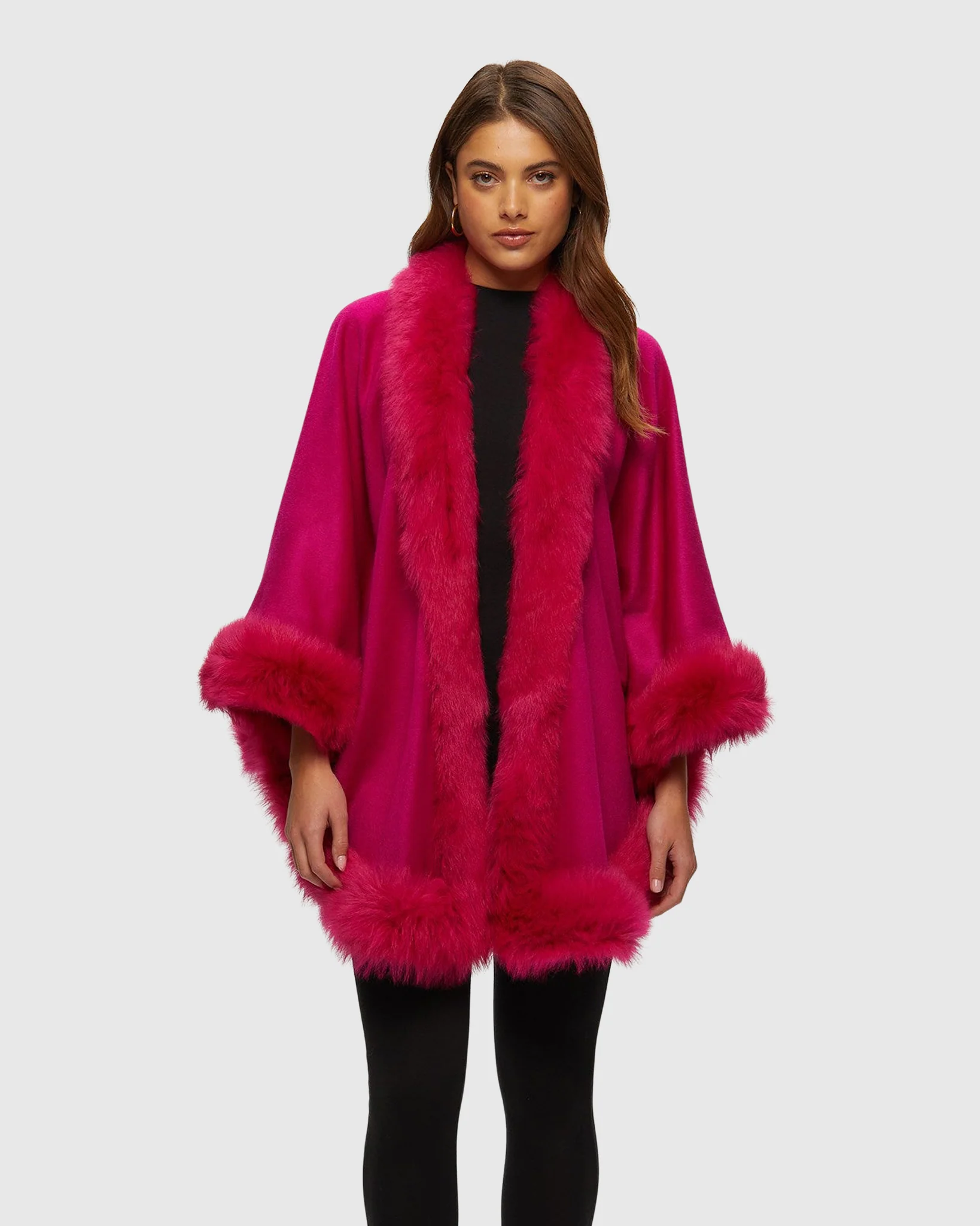 SELECT CASHMERE CAPELET WITH TOSCANA SHEARLING LAMB TRIM - Image 22