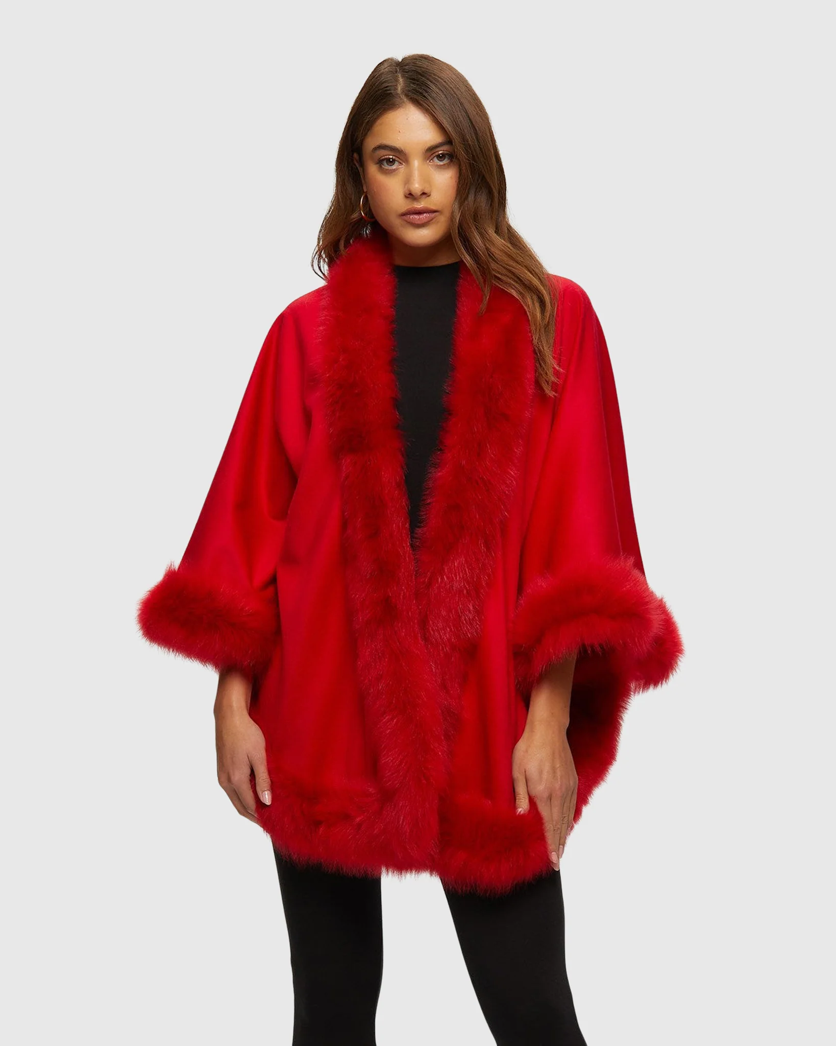 SELECT CASHMERE CAPELET WITH TOSCANA SHEARLING LAMB TRIM - Image 25