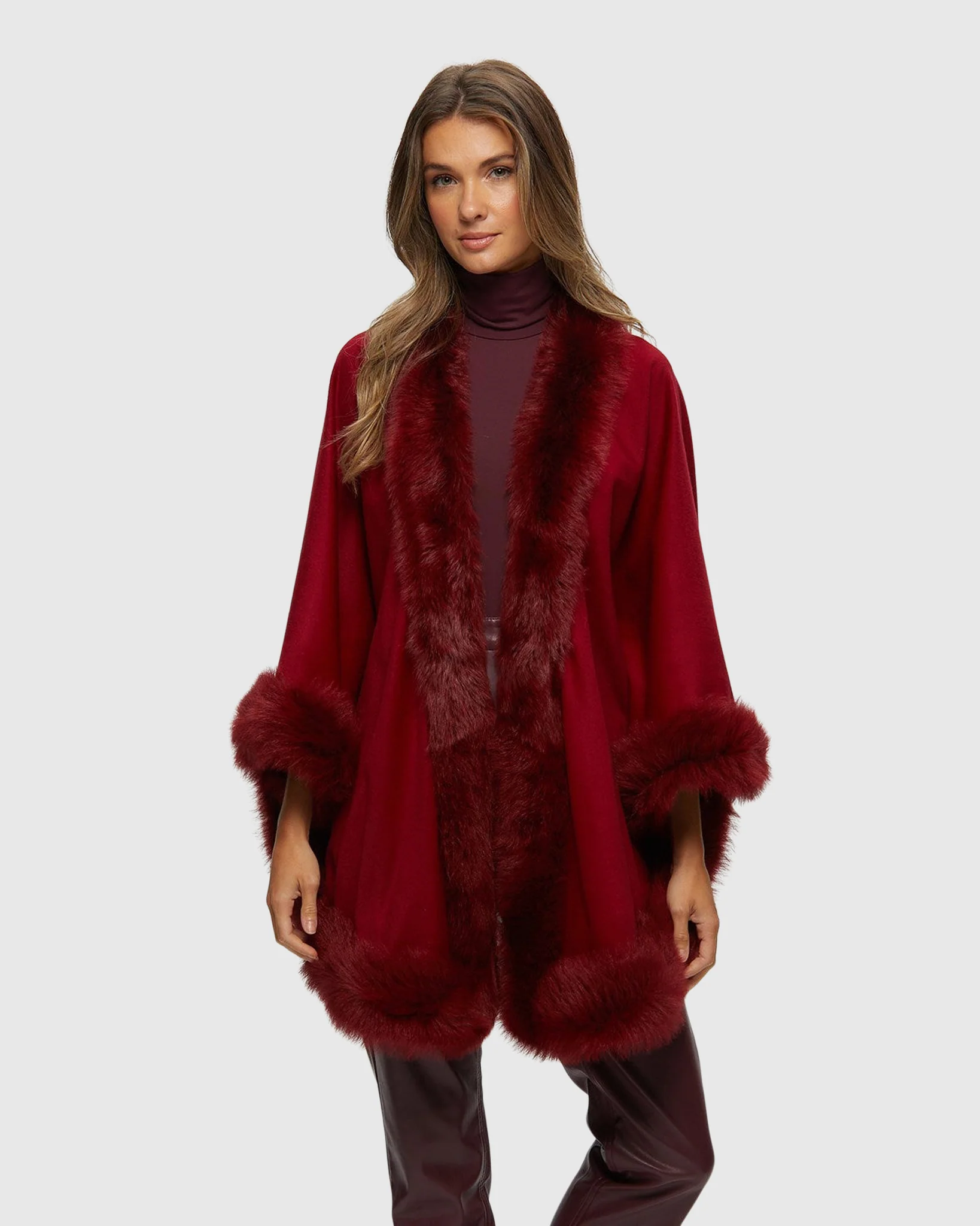 SELECT CASHMERE CAPELET WITH TOSCANA SHEARLING LAMB TRIM - Image 27