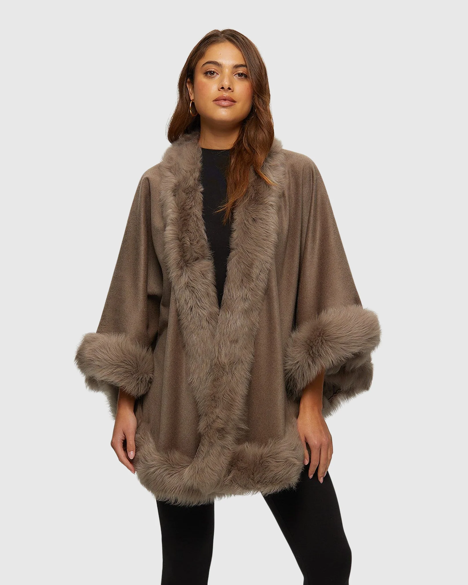 SELECT CASHMERE CAPELET WITH TOSCANA SHEARLING LAMB TRIM - Image 30
