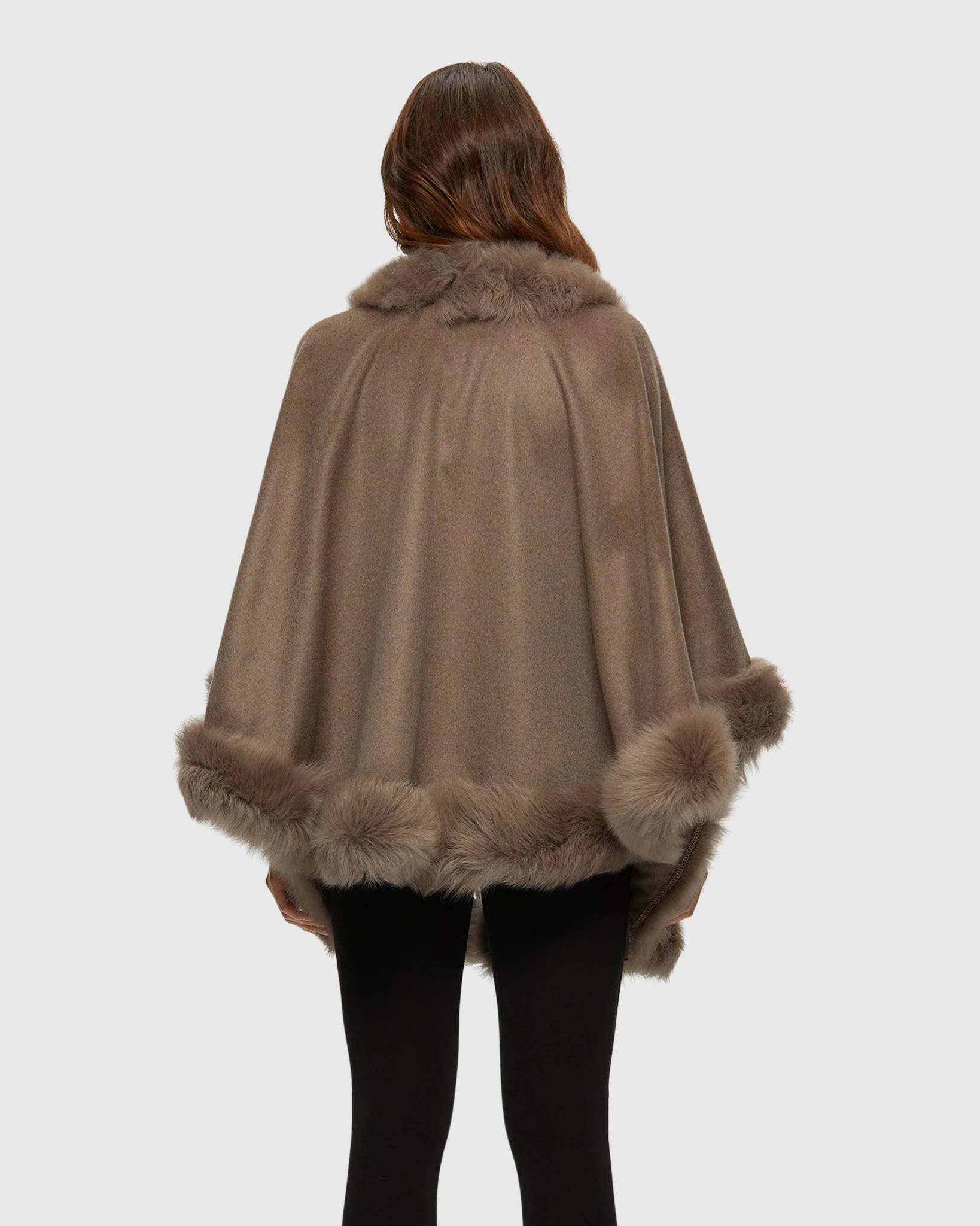 SELECT CASHMERE CAPELET WITH TOSCANA SHEARLING LAMB TRIM - Image 32