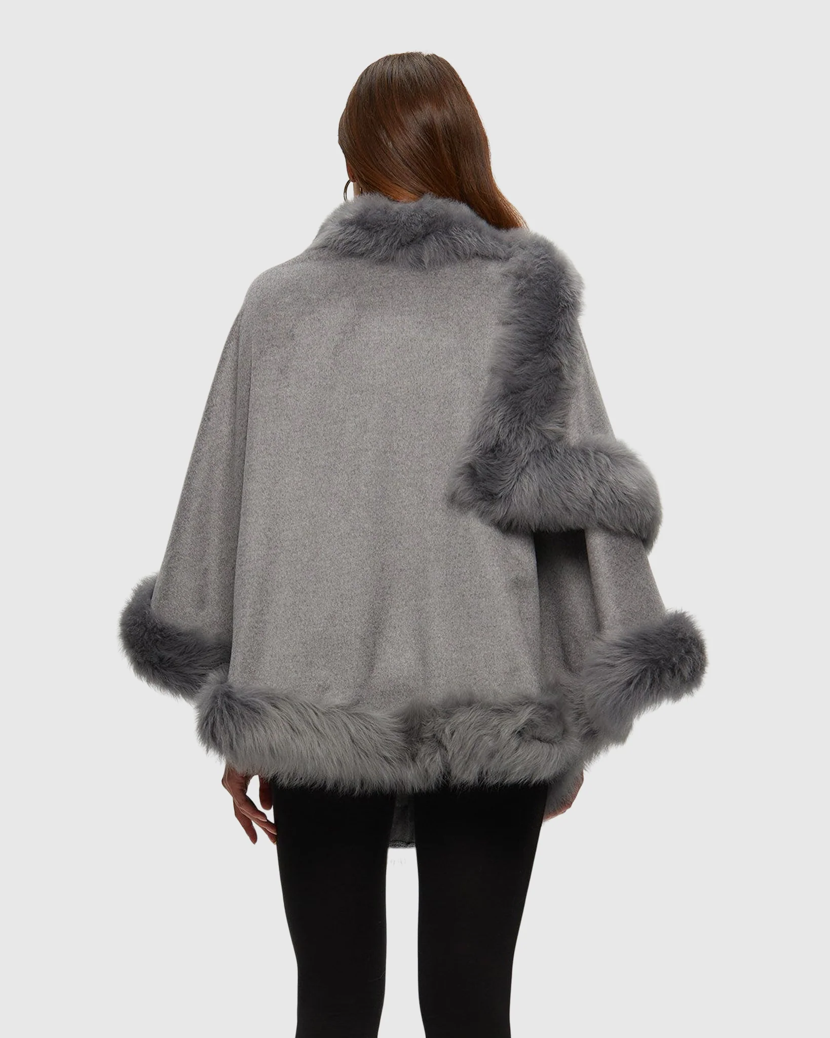 SELECT CASHMERE CAPELET WITH TOSCANA SHEARLING LAMB TRIM - Image 35
