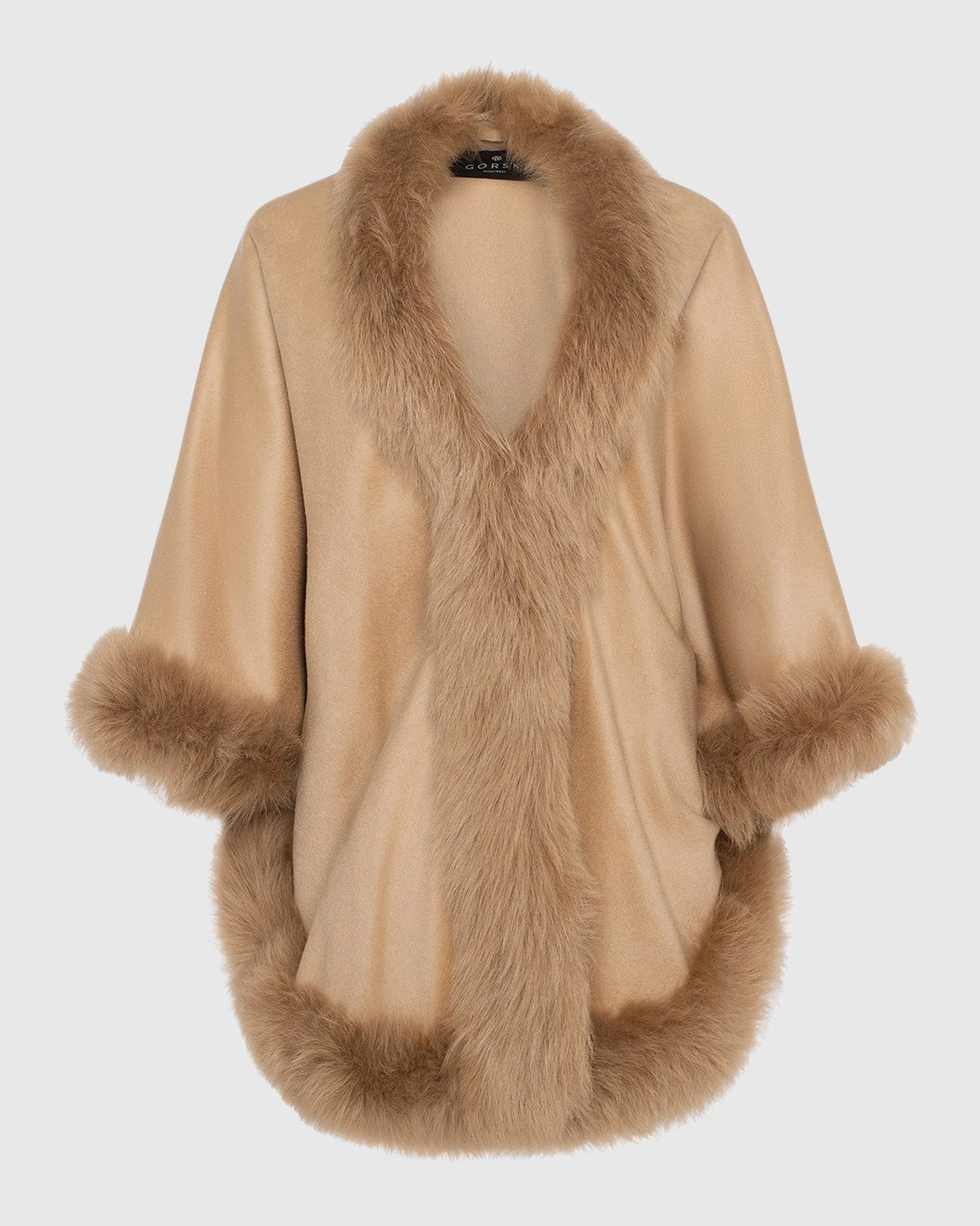 SELECT CASHMERE CAPELET WITH TOSCANA SHEARLING LAMB TRIM - Image 45