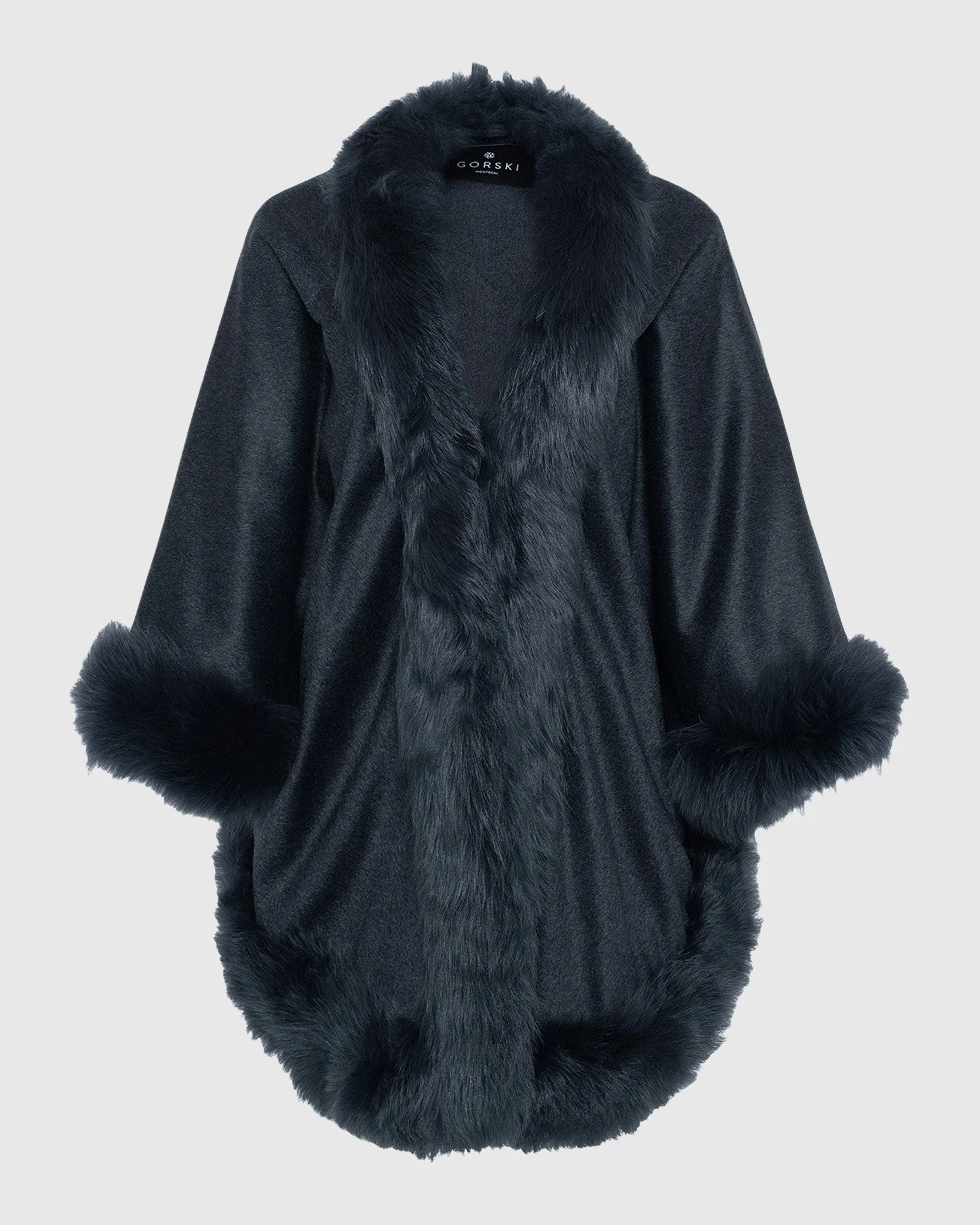 SELECT CASHMERE CAPELET WITH TOSCANA SHEARLING LAMB TRIM - Image 47