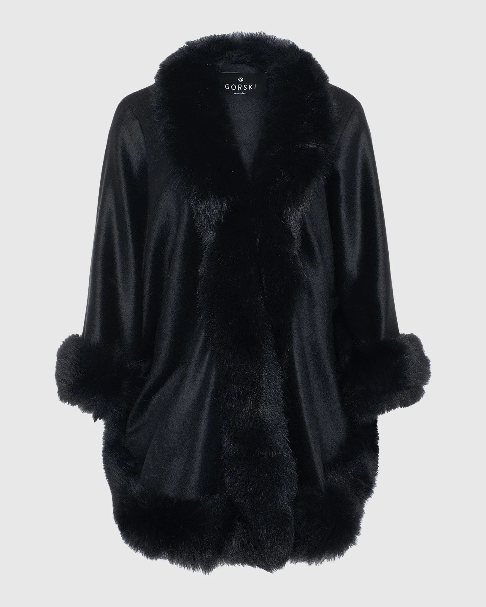 SELECT CASHMERE CAPELET WITH TOSCANA SHEARLING LAMB TRIM - Image 48