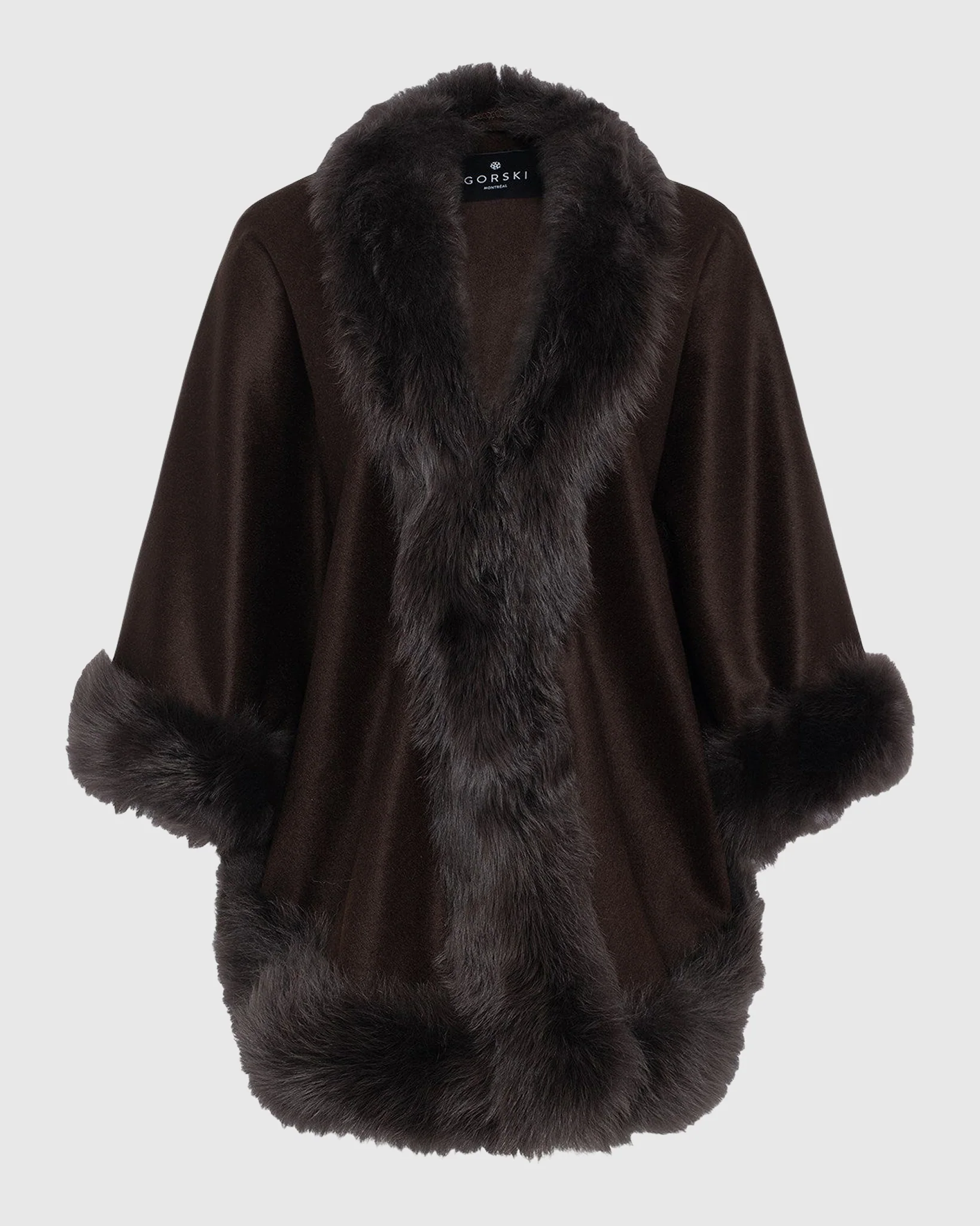 SELECT CASHMERE CAPELET WITH TOSCANA SHEARLING LAMB TRIM - Image 54