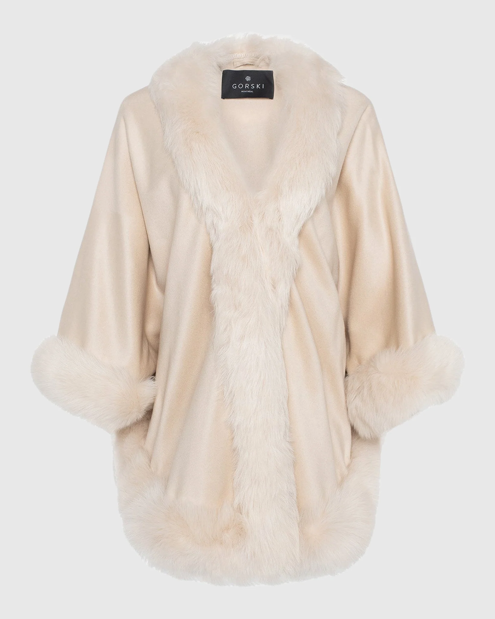 SELECT CASHMERE CAPELET WITH TOSCANA SHEARLING LAMB TRIM - Image 56