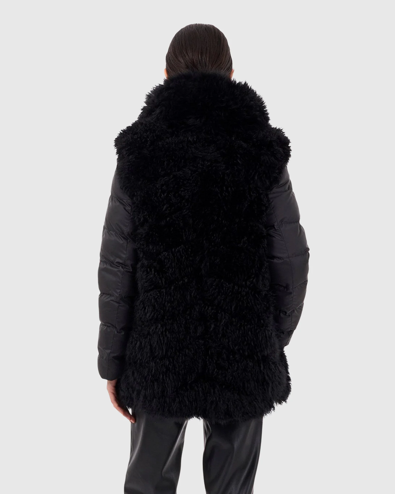 CASHMERE GOAT CHEVRON JACKET WITH DETACHABLE QUILTED SLEEVES - Image 3