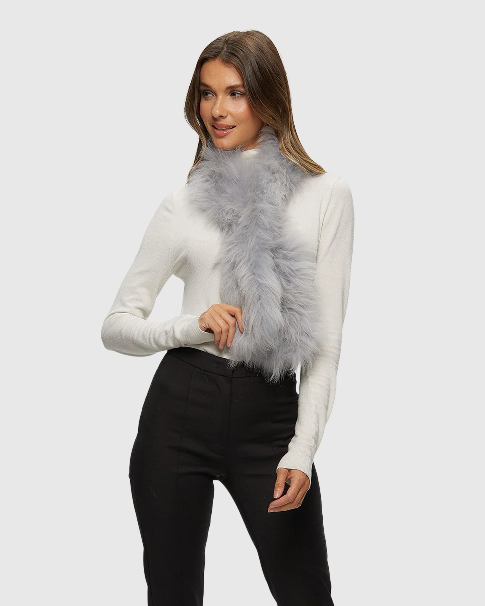 CASHMERE GOAT KNIT PULL-THROUGH SCARF - Image 11