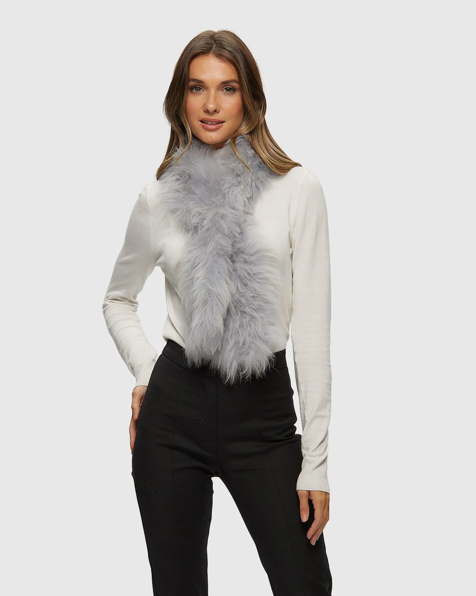 CASHMERE GOAT KNIT PULL-THROUGH SCARF - Image 12