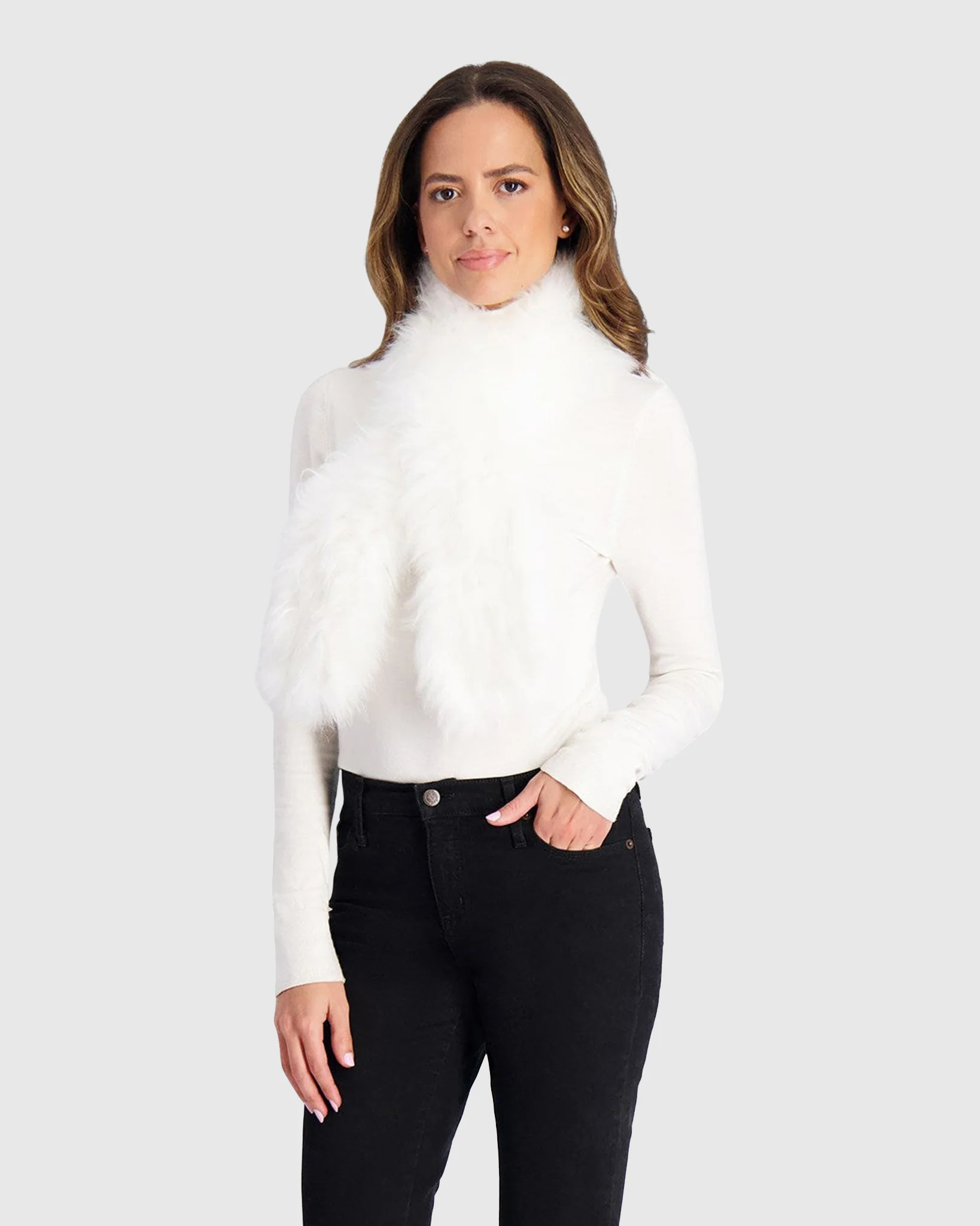 CASHMERE GOAT KNIT PULL-THROUGH SCARF - Image 5